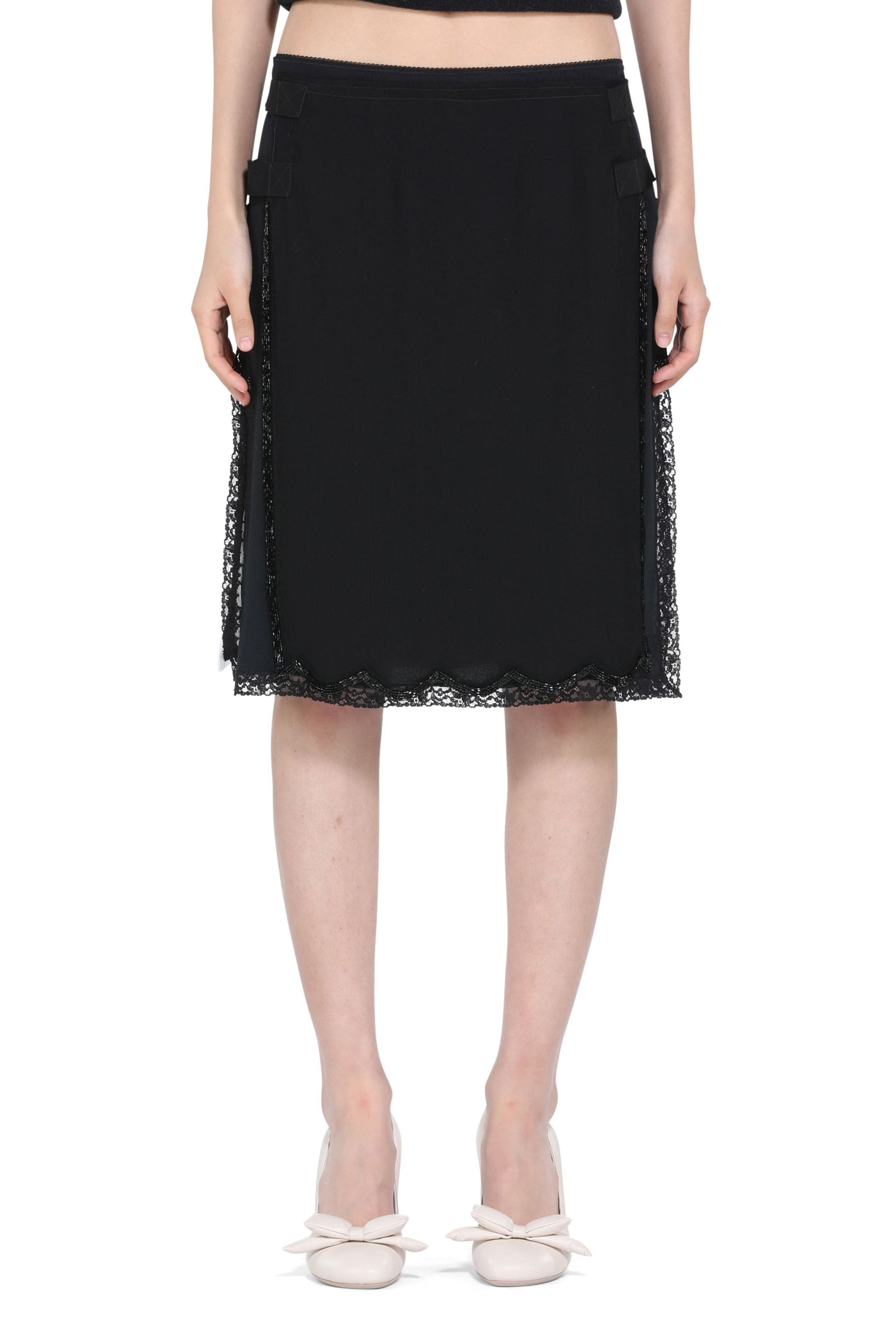 EMBELLISHED SILK MIDI SKIRT - 1