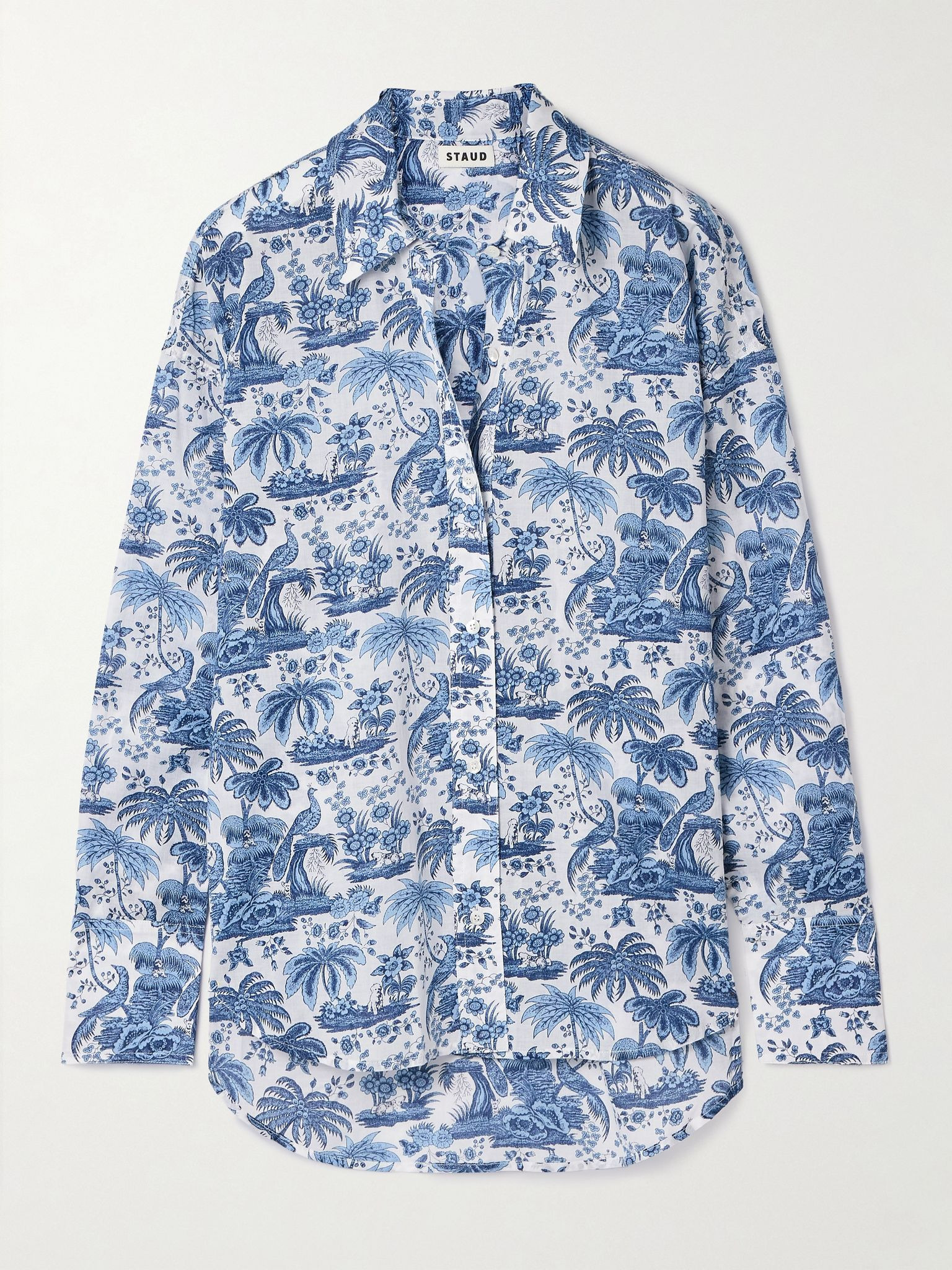 Colton printed cotton-voile shirt Blue - 1