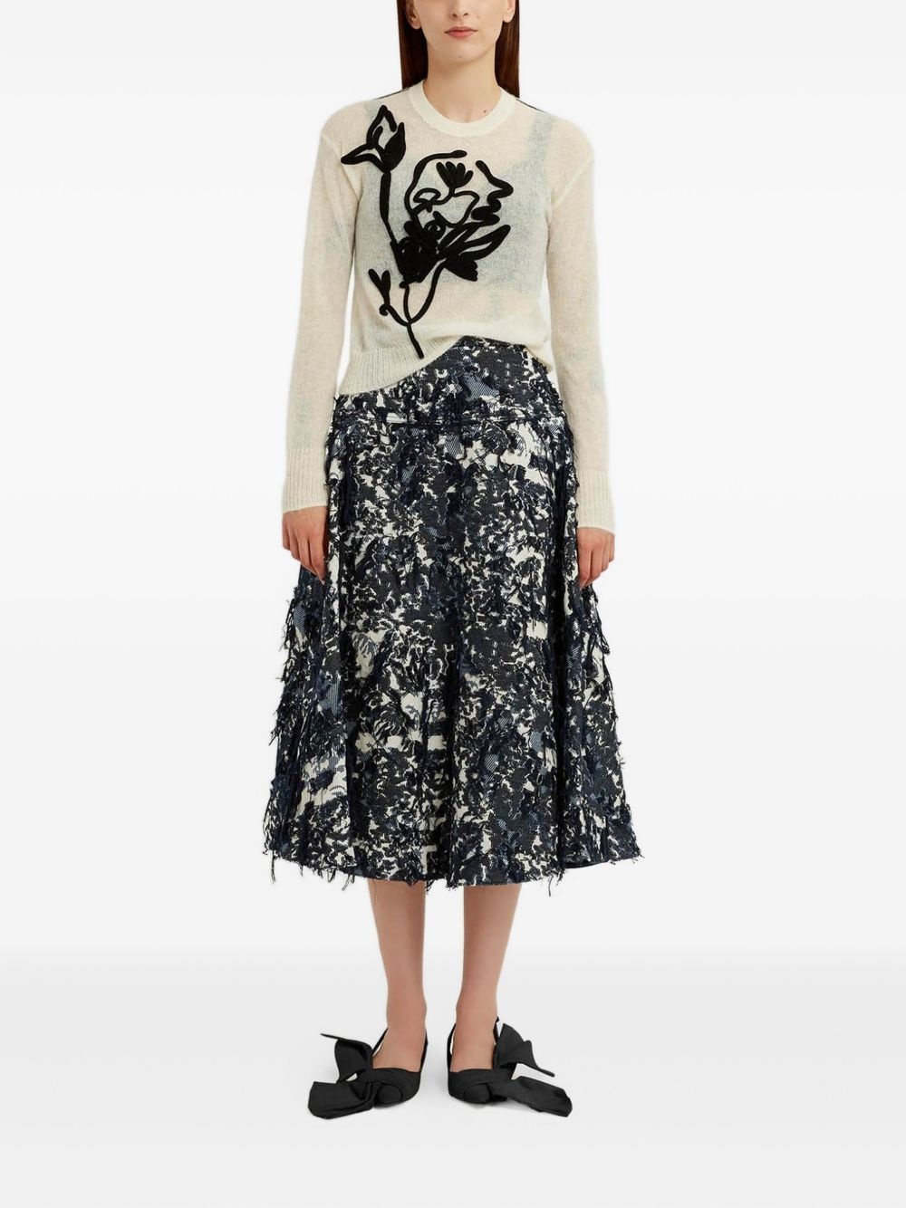 floral-motif crew-neck sweater - 2