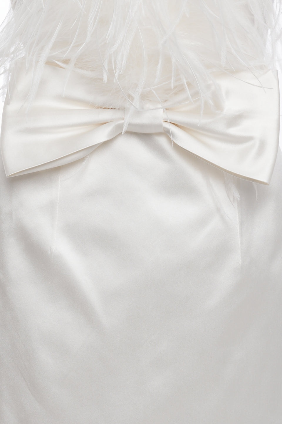 SILK DUCHESSE MINI DRESS WITH FEATHERS - 3