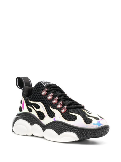 Moschino flame-effect lace-up sneakers outlook