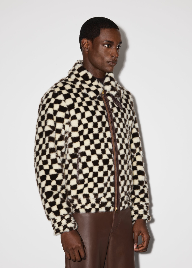 CHECKERED FAUX FUR BLOUSON 4