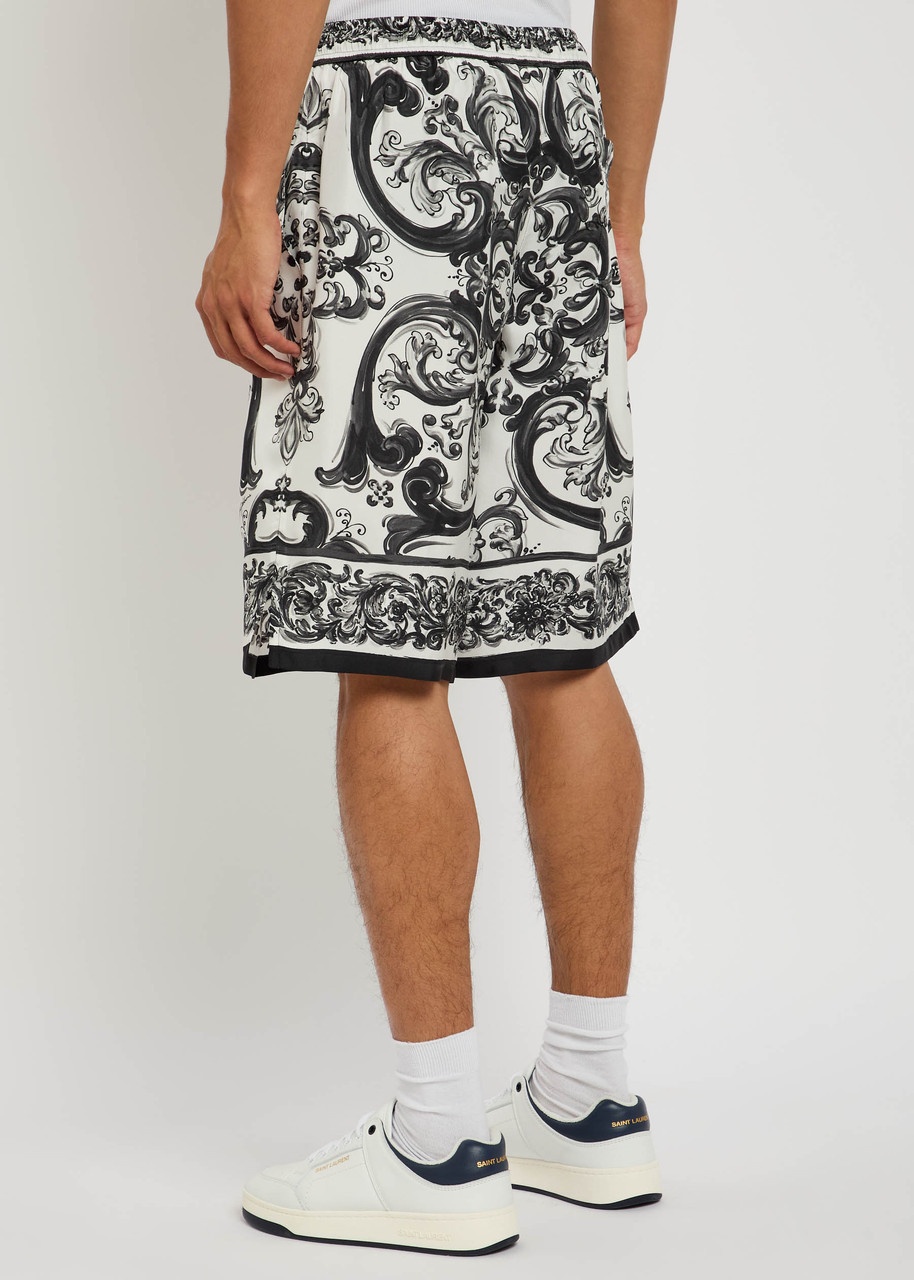 Dolce & Gabbana Majolica Printed Silk-twill Shorts - 3