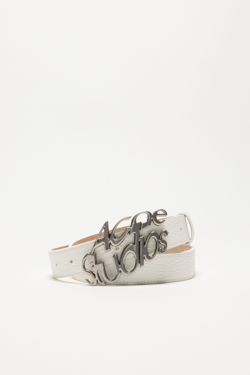 Logo buckle belt - White 1