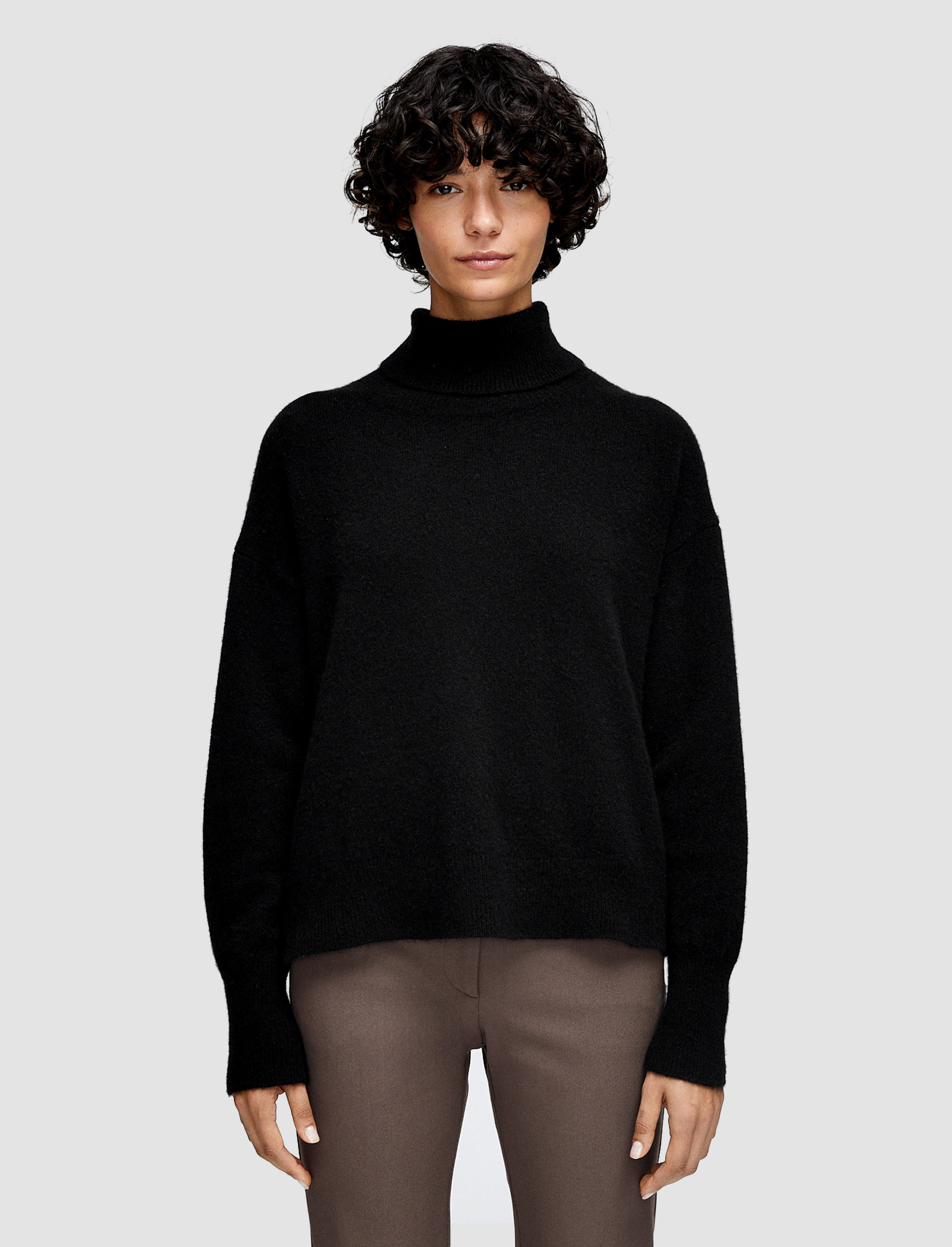 Brushed Cashmere High Neck Jumper - 3