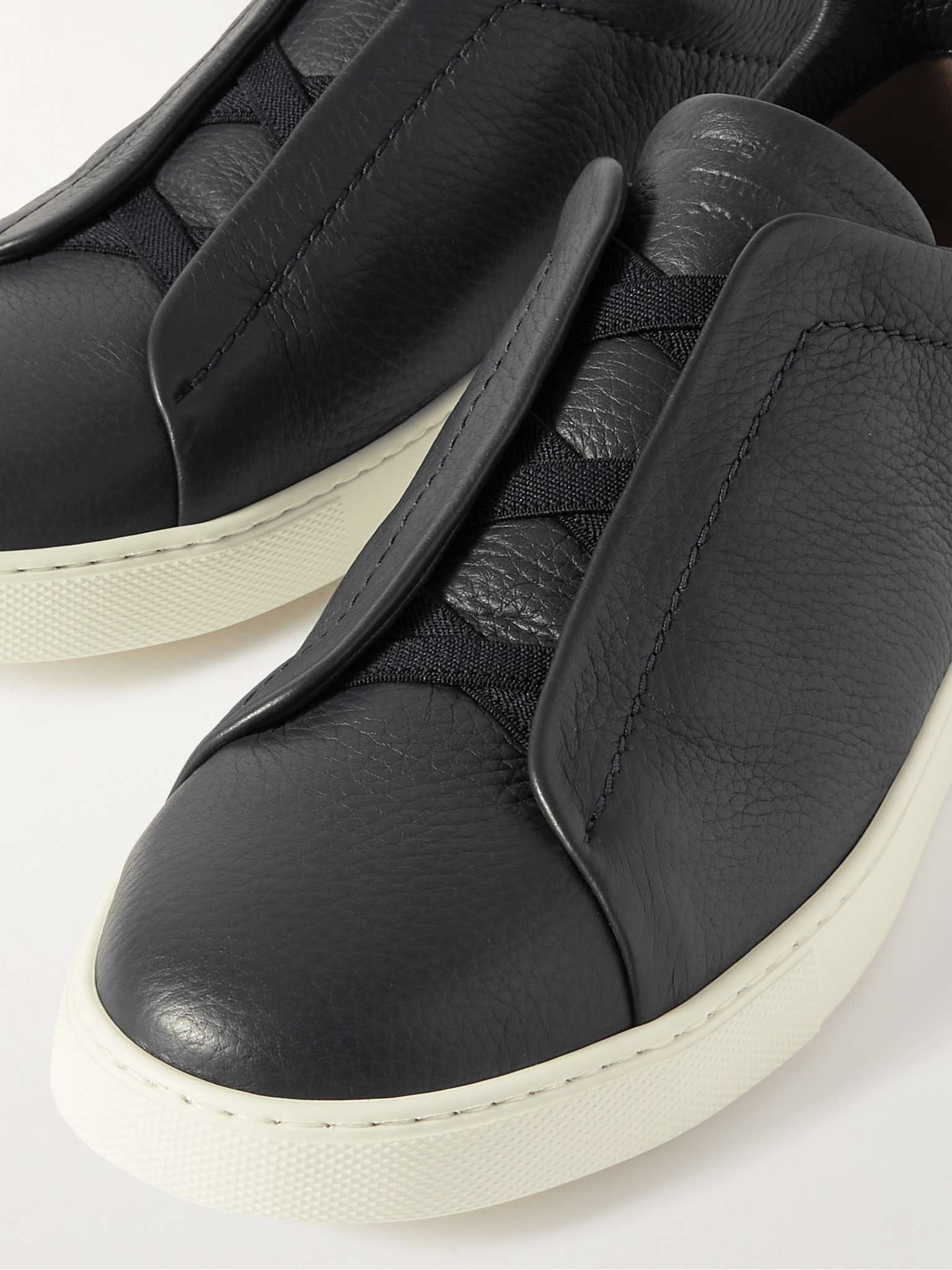 Full-Grain Leather Slip-On Sneakers - 6