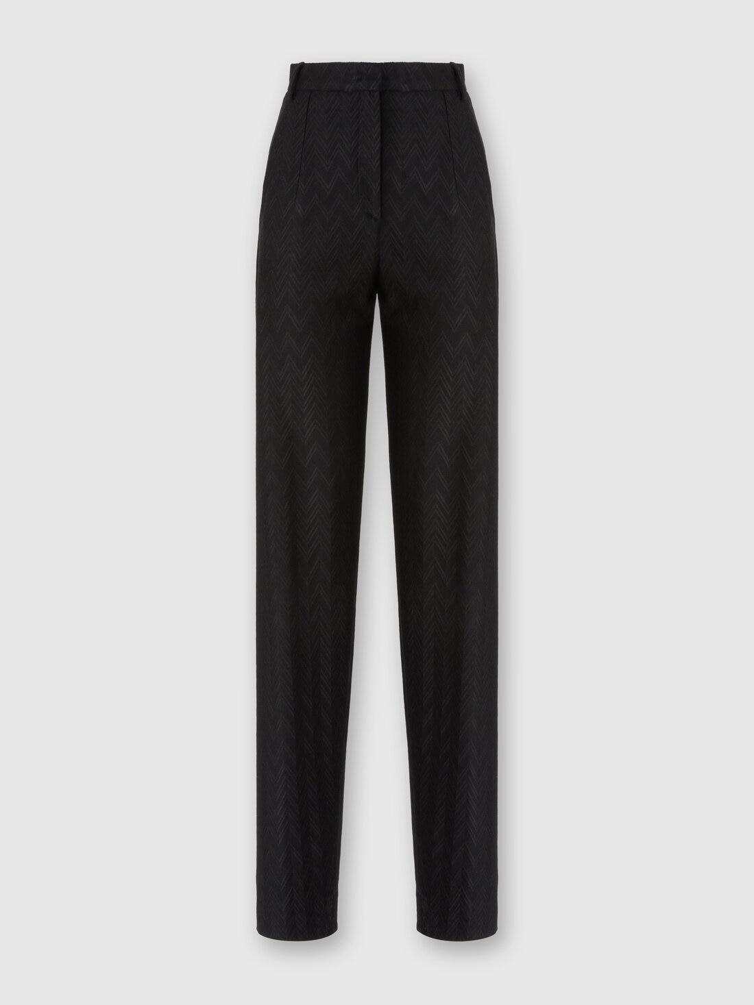 Tone-on-tone zigzag motif carrot-fit trousers - 1