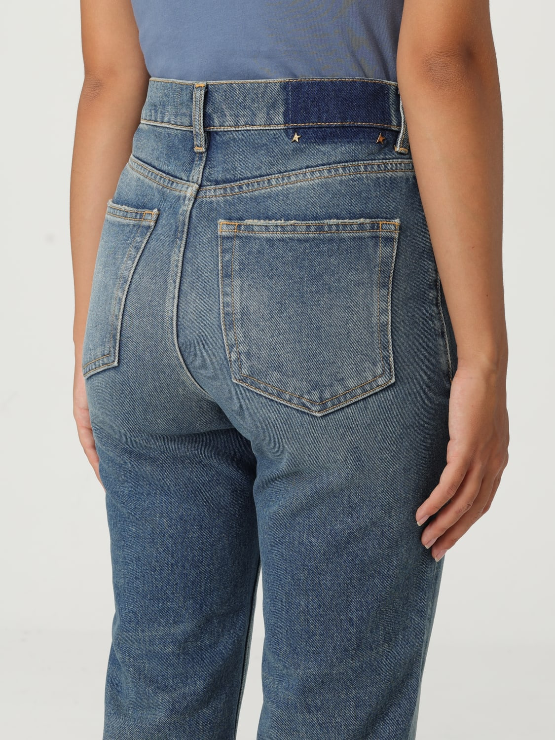 Golden Goose cropped jeans in washed denim - 5