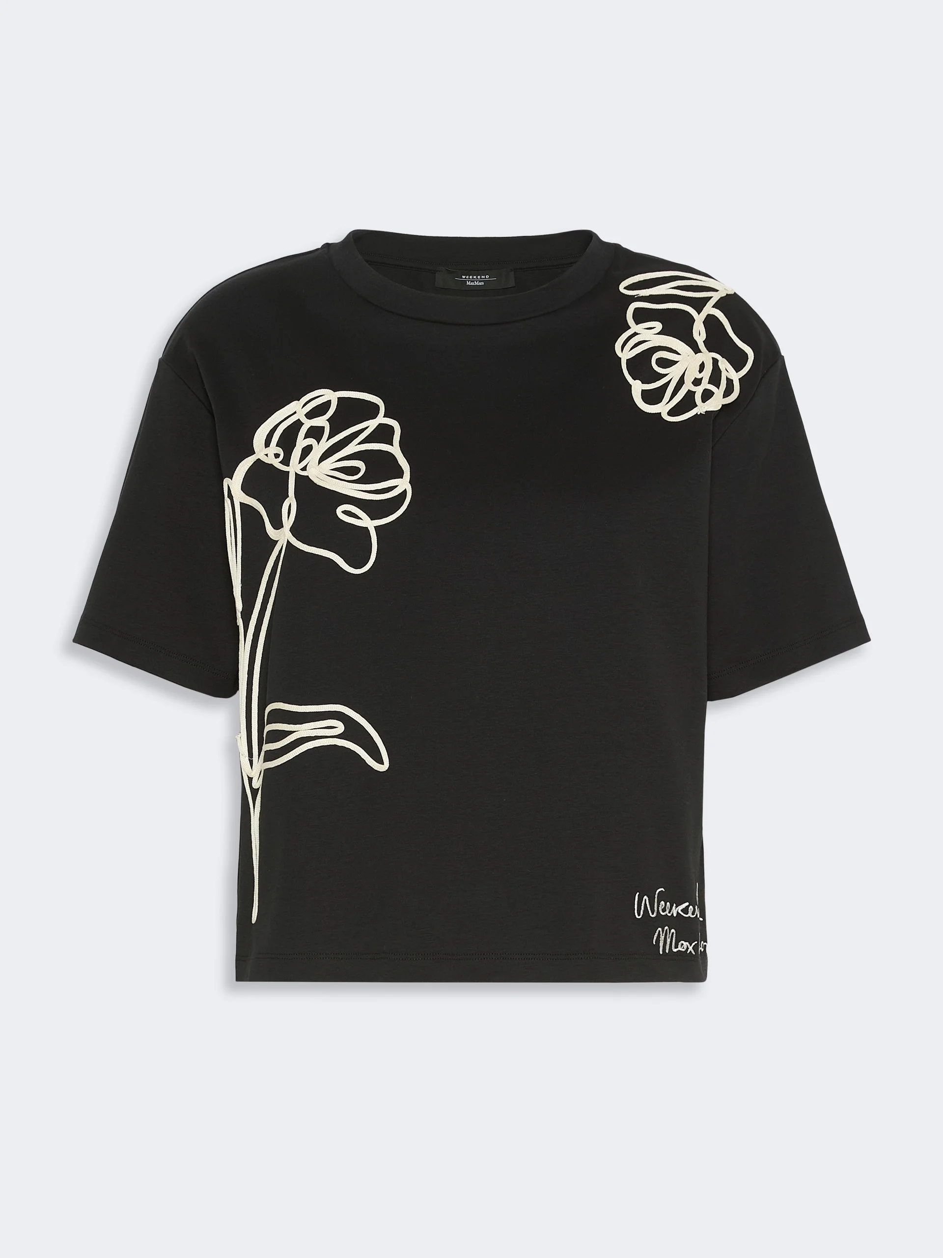 SALA Boxy-fit cotton T-shirt - BLACK - 1