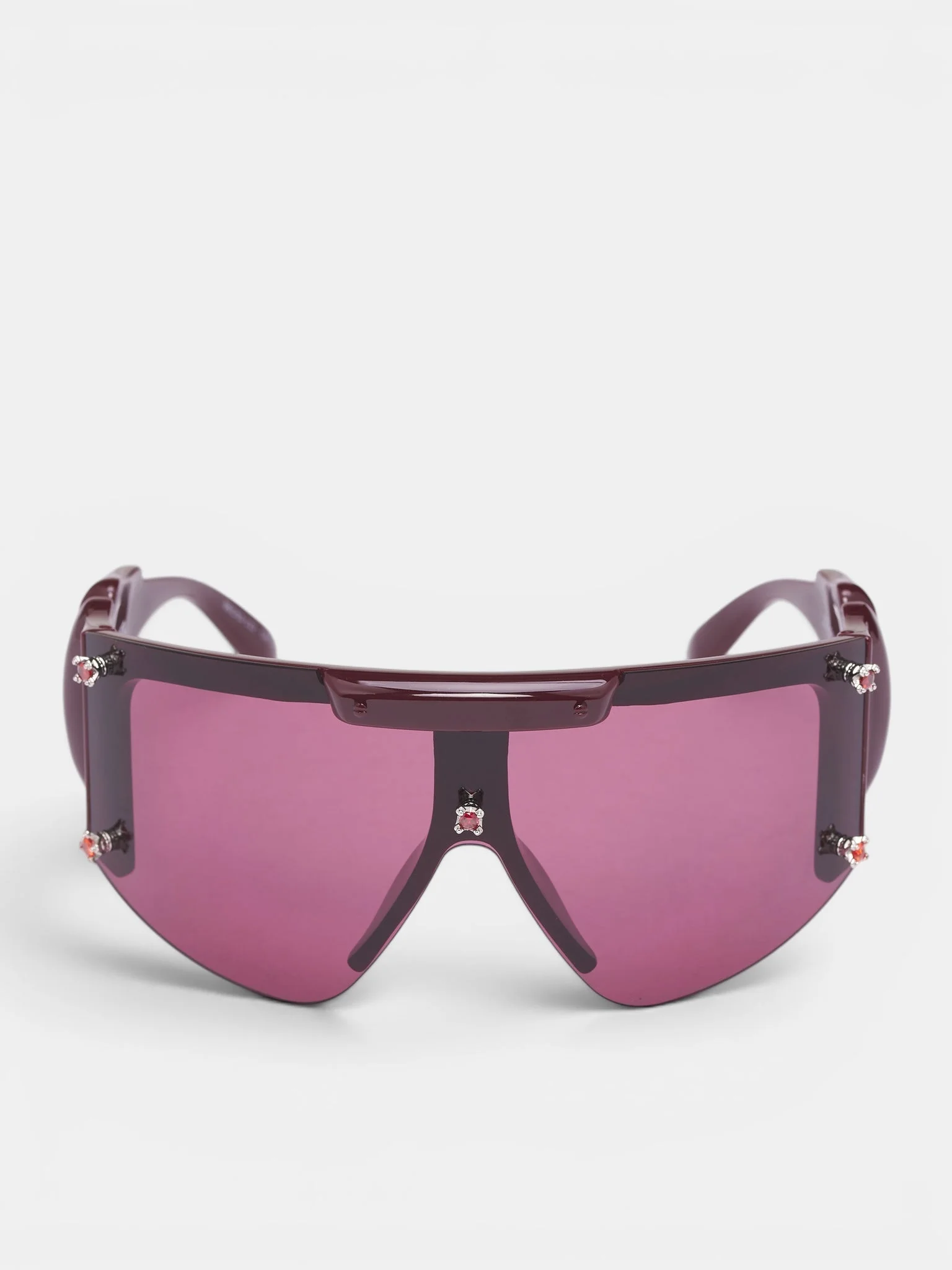 Red Gem Studded Knot Sunglasses - 1