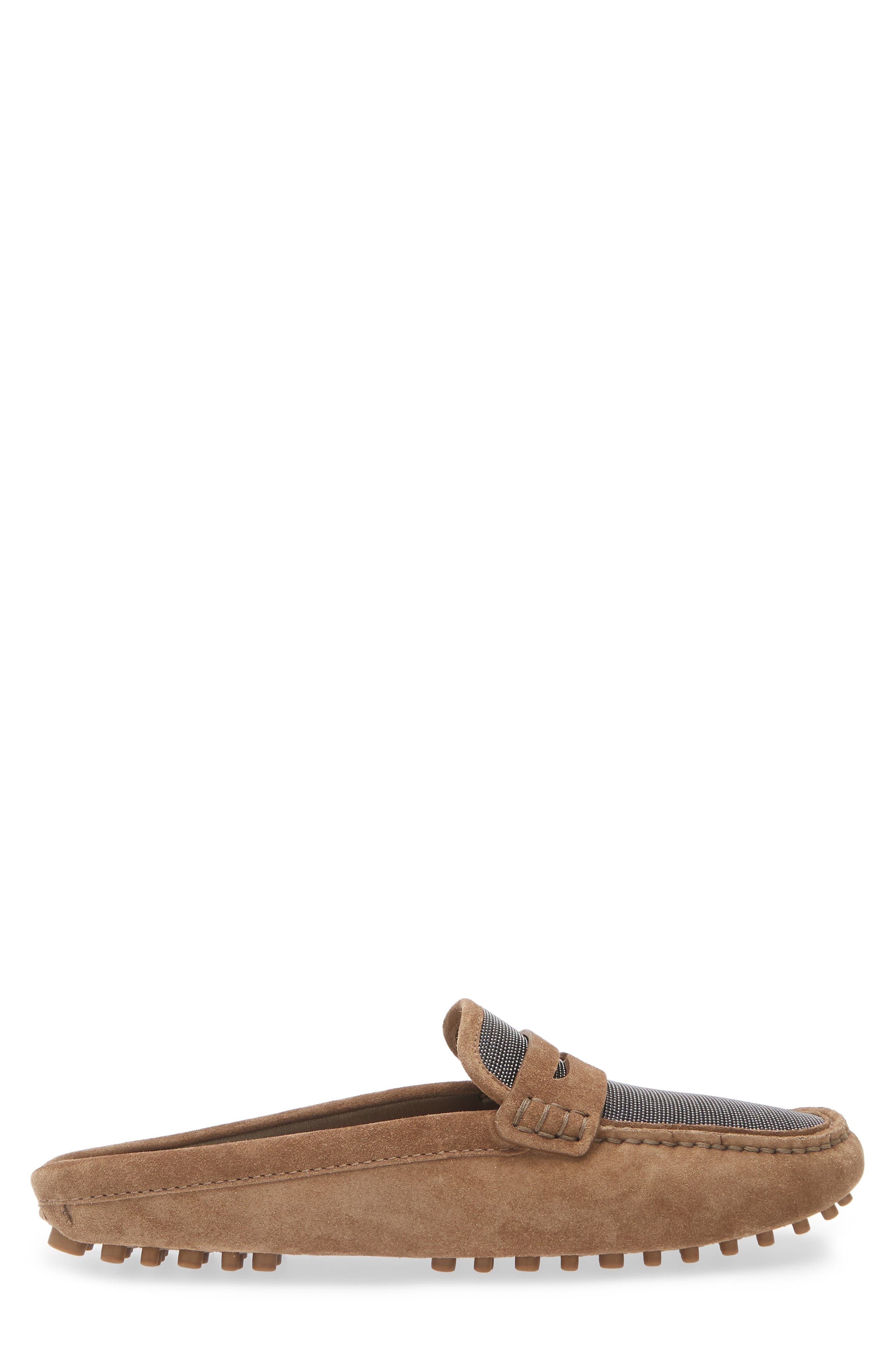 Brunello Cucinelli Monili Penny Loafer Mule in C7495 Brown at Nordstrom - 3
