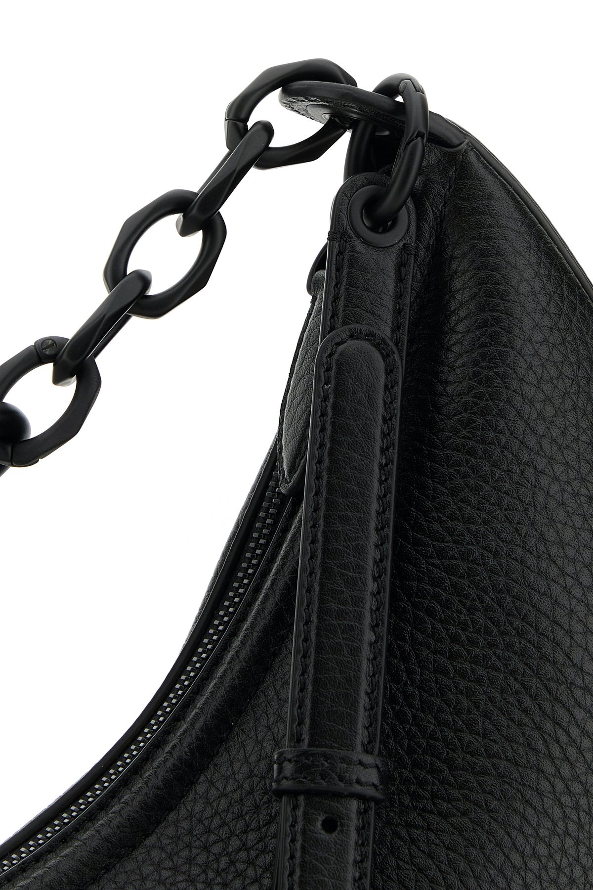 Black leather Hobo VLogo Moon handbag - 4