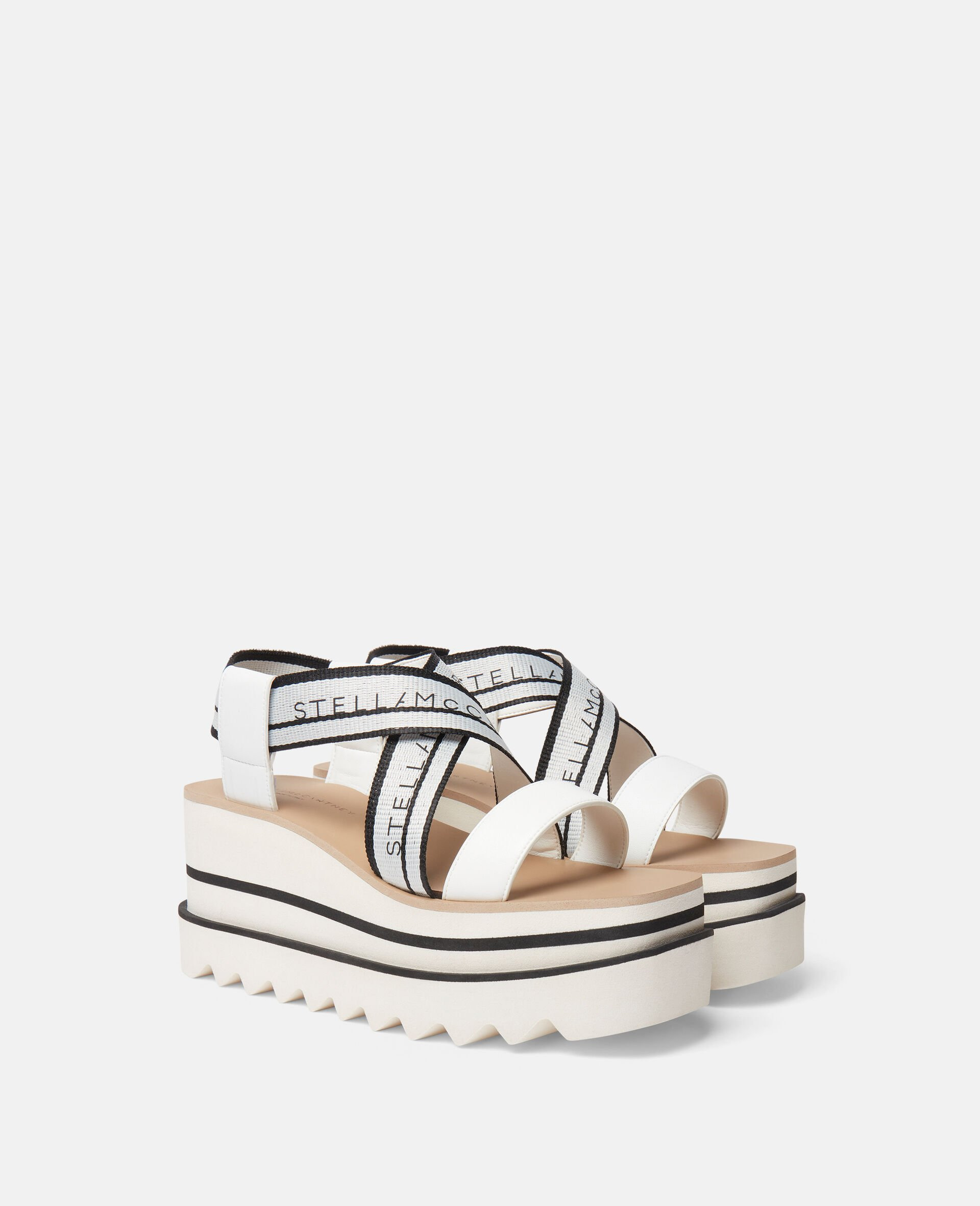 Sneak-Elyse Striped Platform Sandals - 3