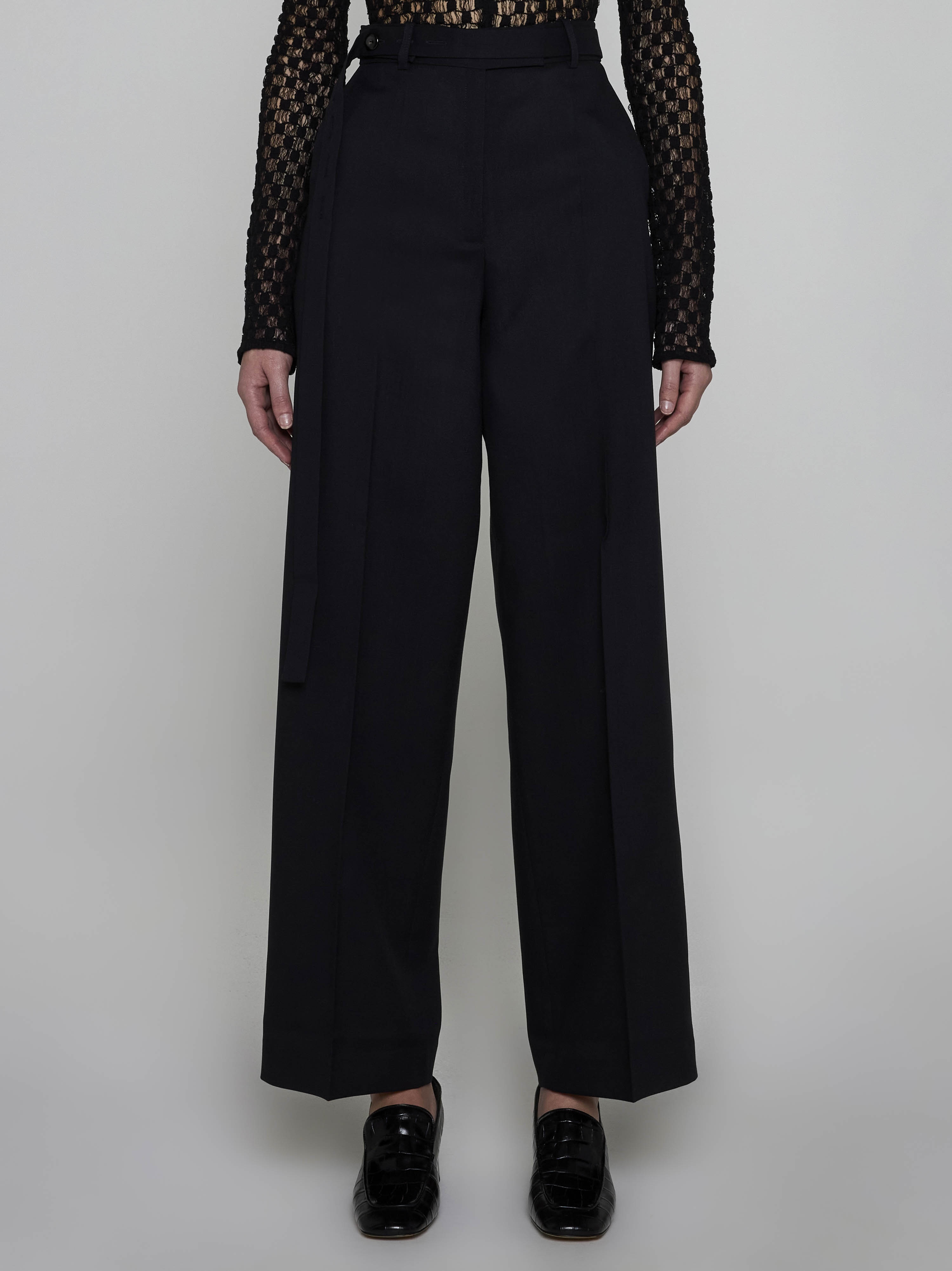 Belted wool trousers - 3