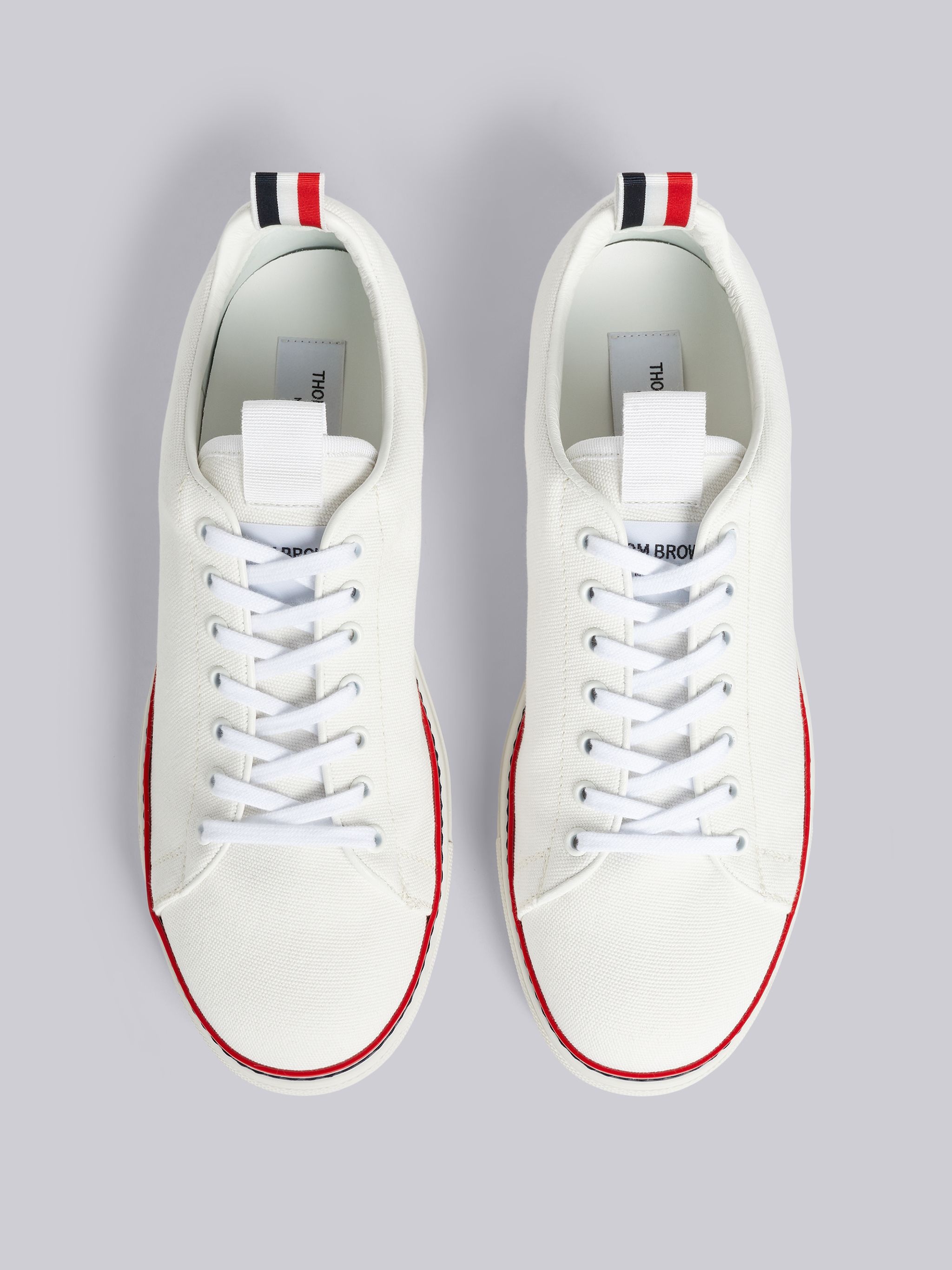 White Cotton Canvas Tennis Shoe - 4