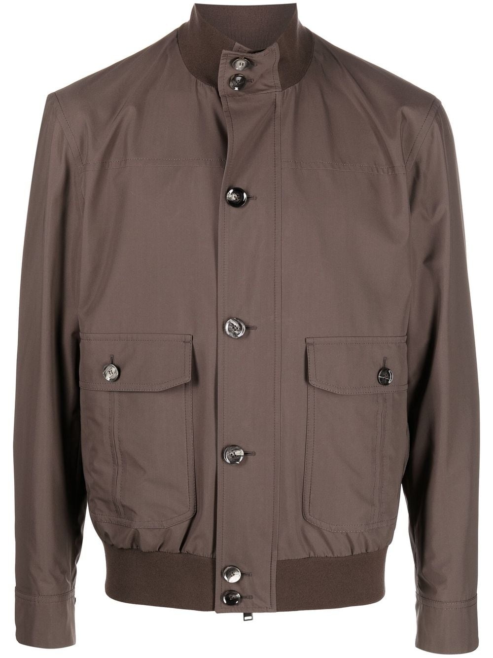 button-front bomber jacket - 1