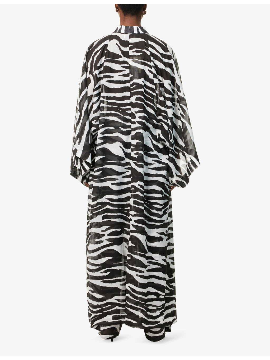 Zebra-Print Cotton-Muslin Kaftan - 4