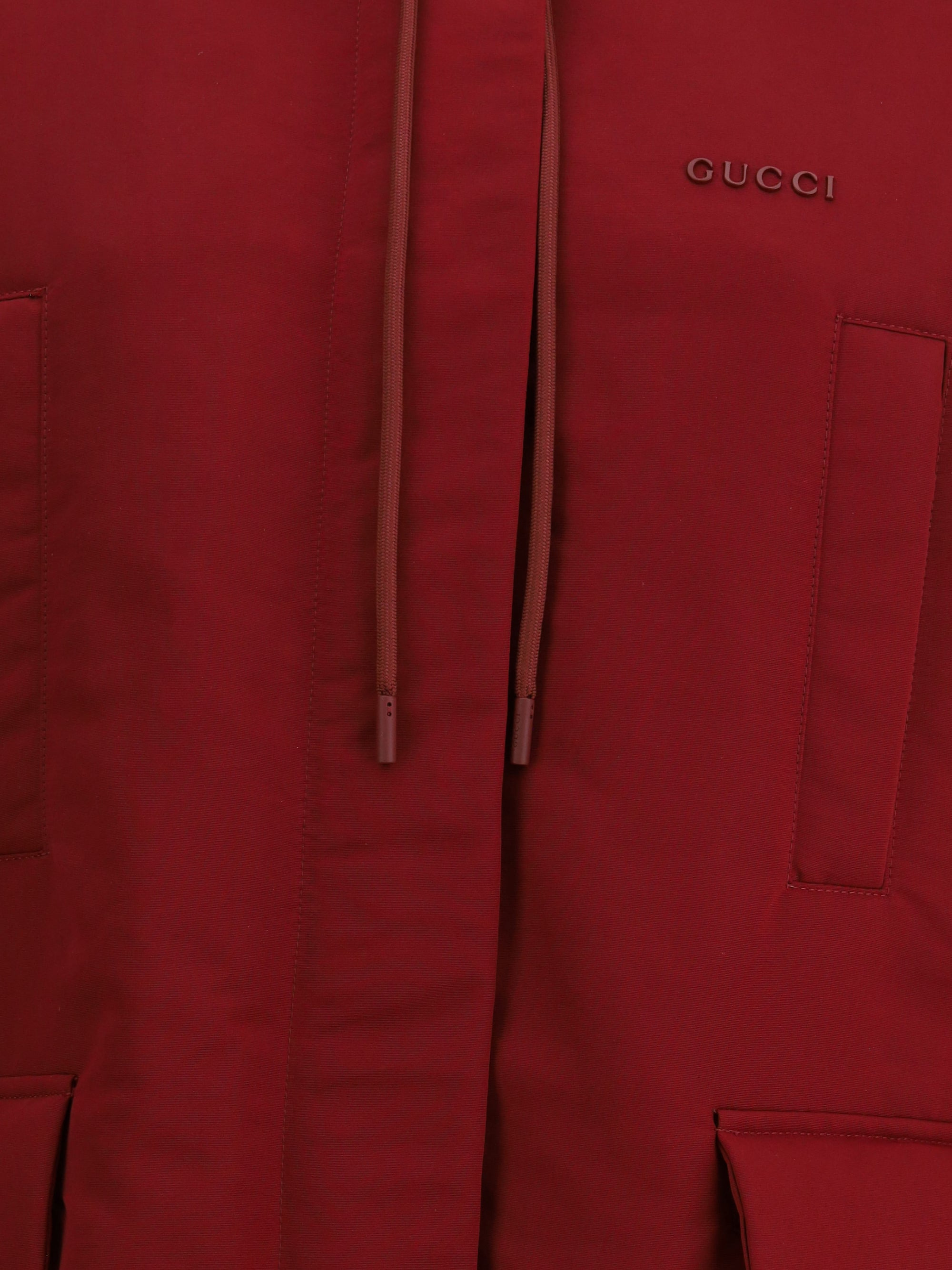 Gucci Women Red Polyester Faille Jacket - 3