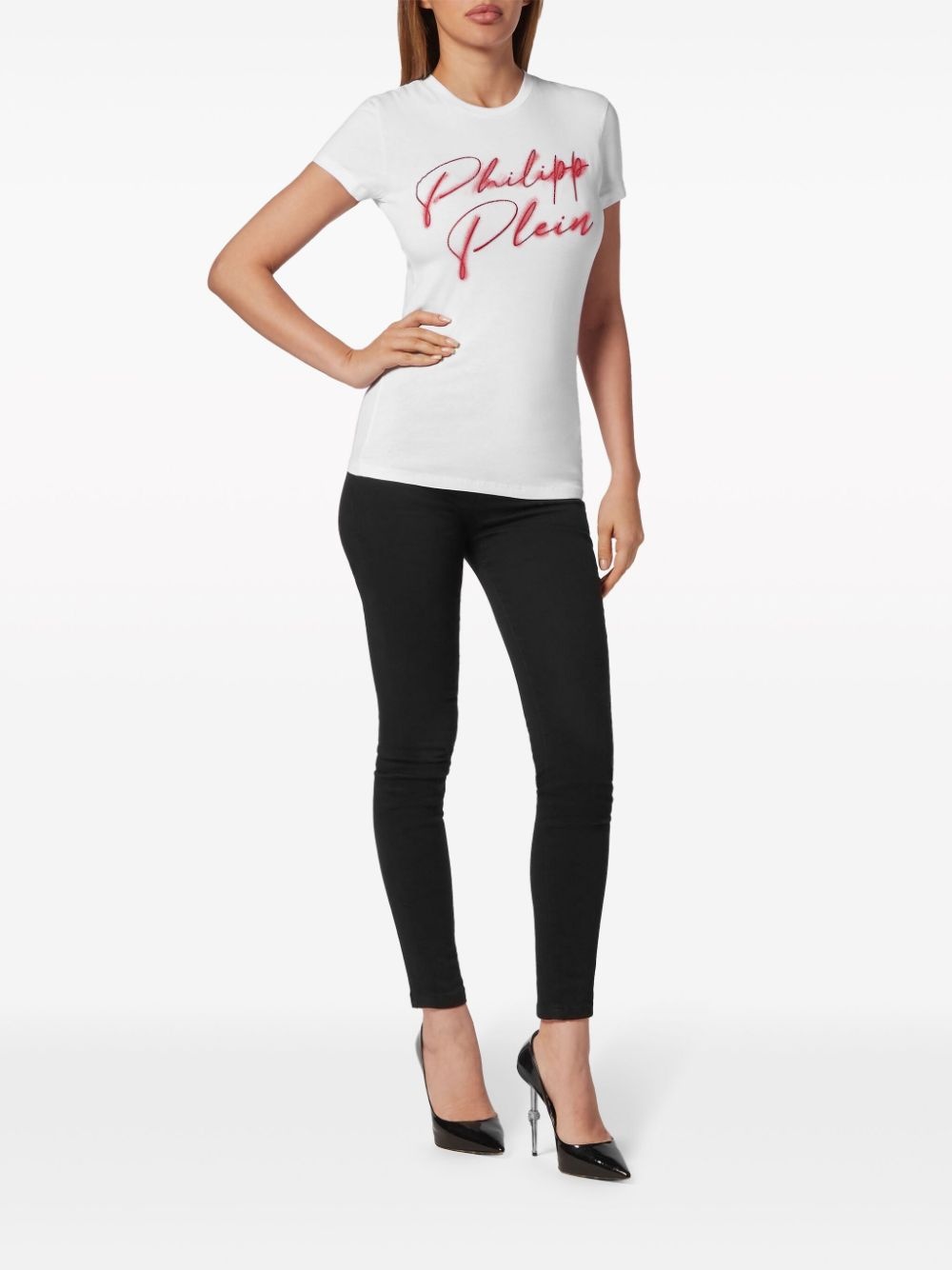 logo-embellished cotton T-shirt - 2
