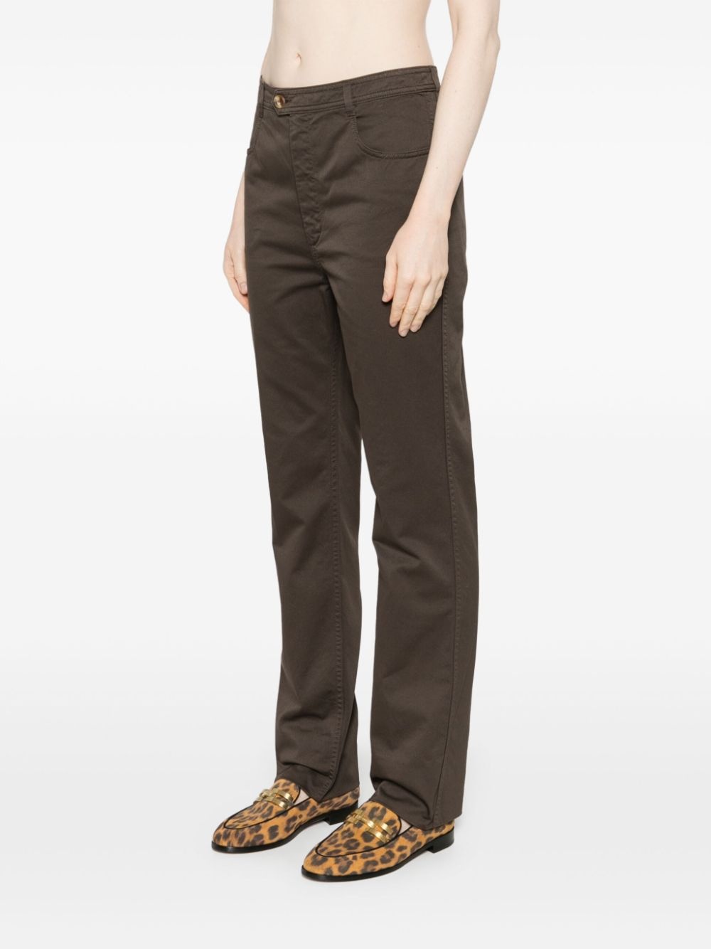 straight-leg cotton trousers - 3