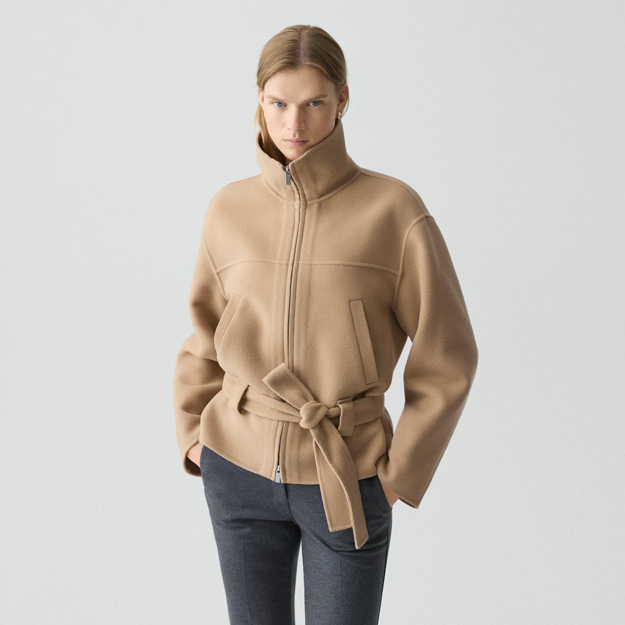 Cropped Anorak Jacket in Textured Wool-Cashmere - 2