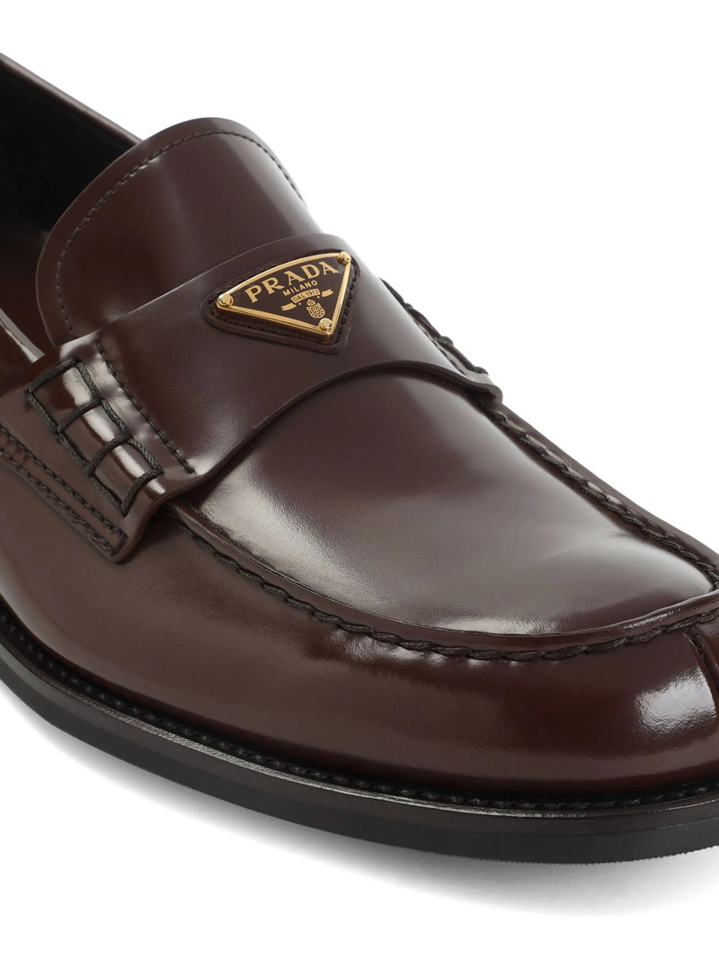 Prada Prada Leather Logo-plaque Loafers outlook