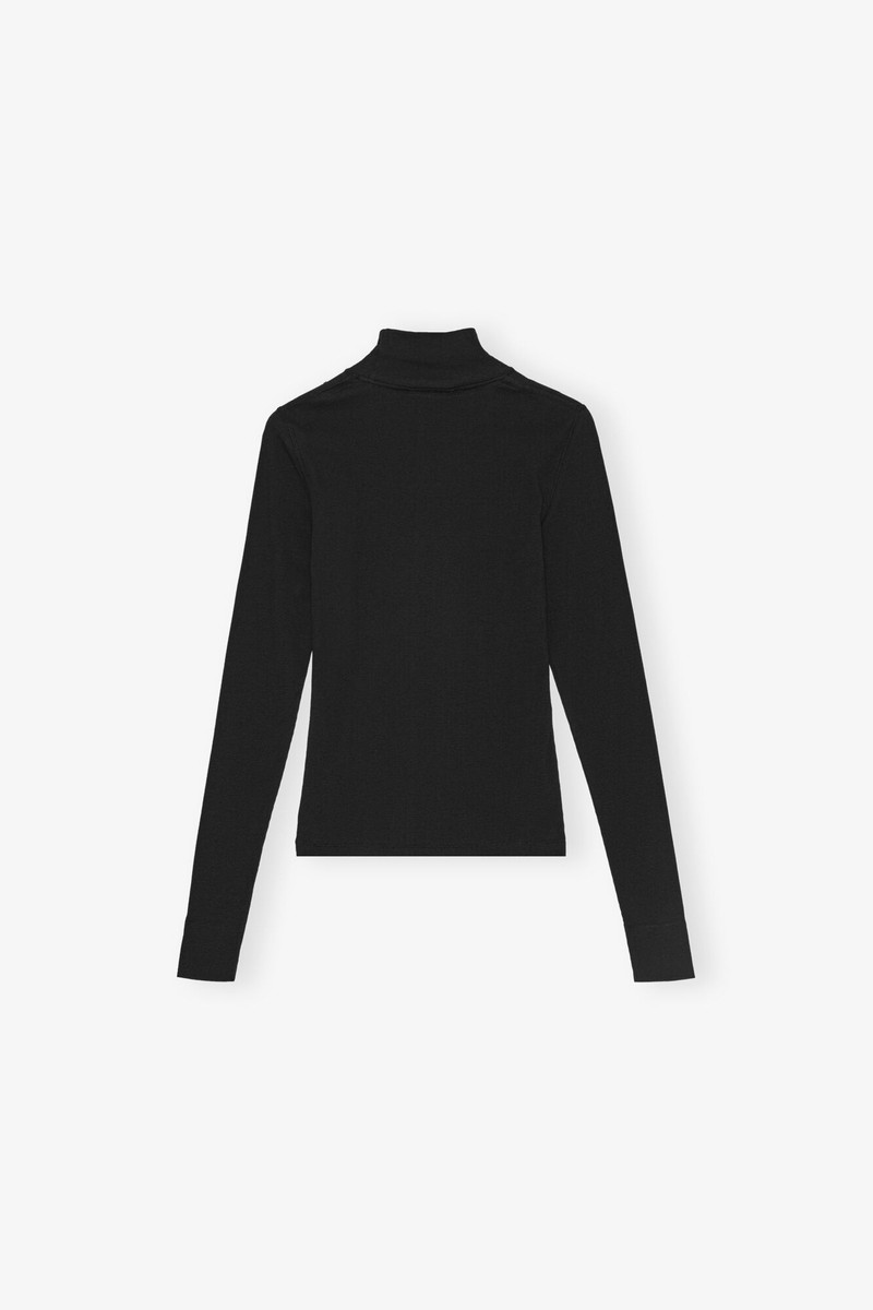 블랙 소프트 COTTON RIB RHINESTONE TOP 7