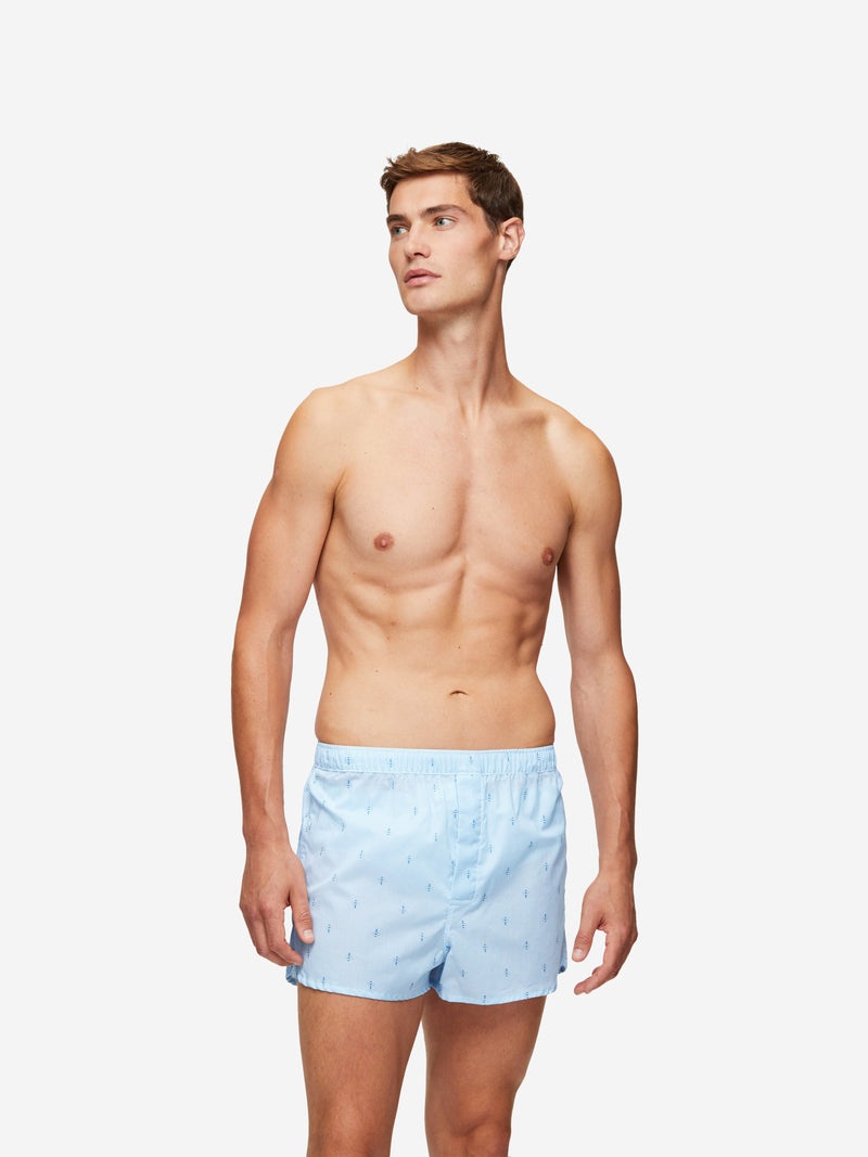 Men's Modern Fit Boxers Nelson 94 Cotton Batiste Blue - 3