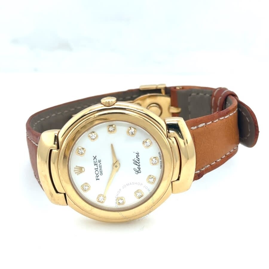 Pre-owned Rolex Cellini Quartz Diamond White Dial Ladies Watch 6622/8 - 5