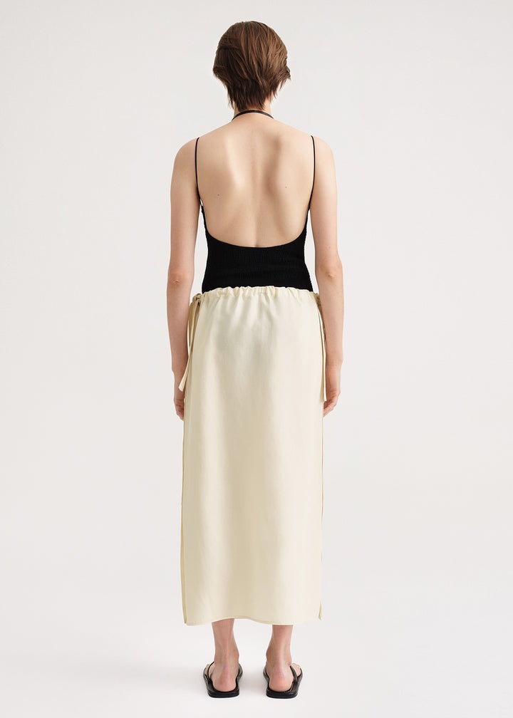 Side button drawstring skirt vanilla - 4
