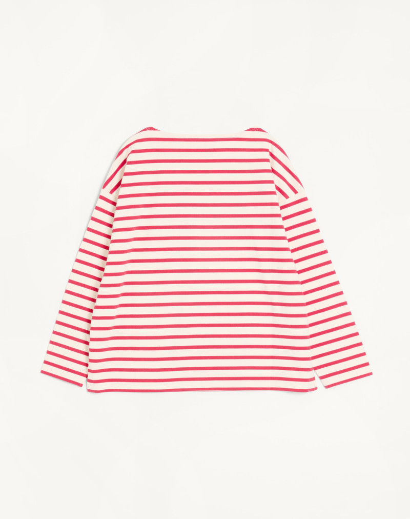 Valentino LONG-SLEEVED COTTON T-SHIRT WITH CHEZ VALENTINO PRINT outlook