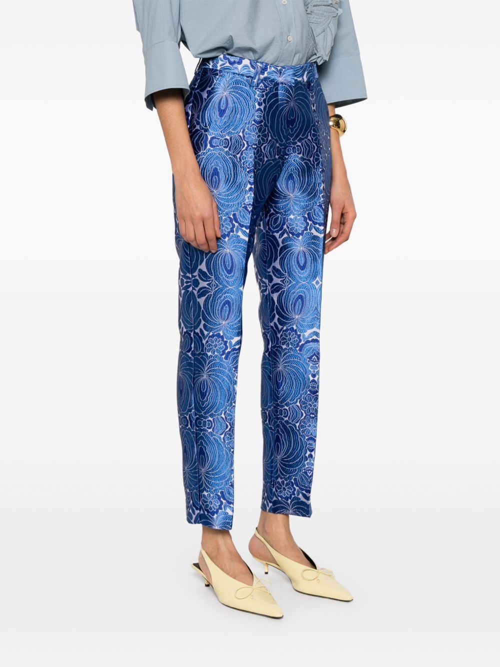 jacquard-lace trousers - 3