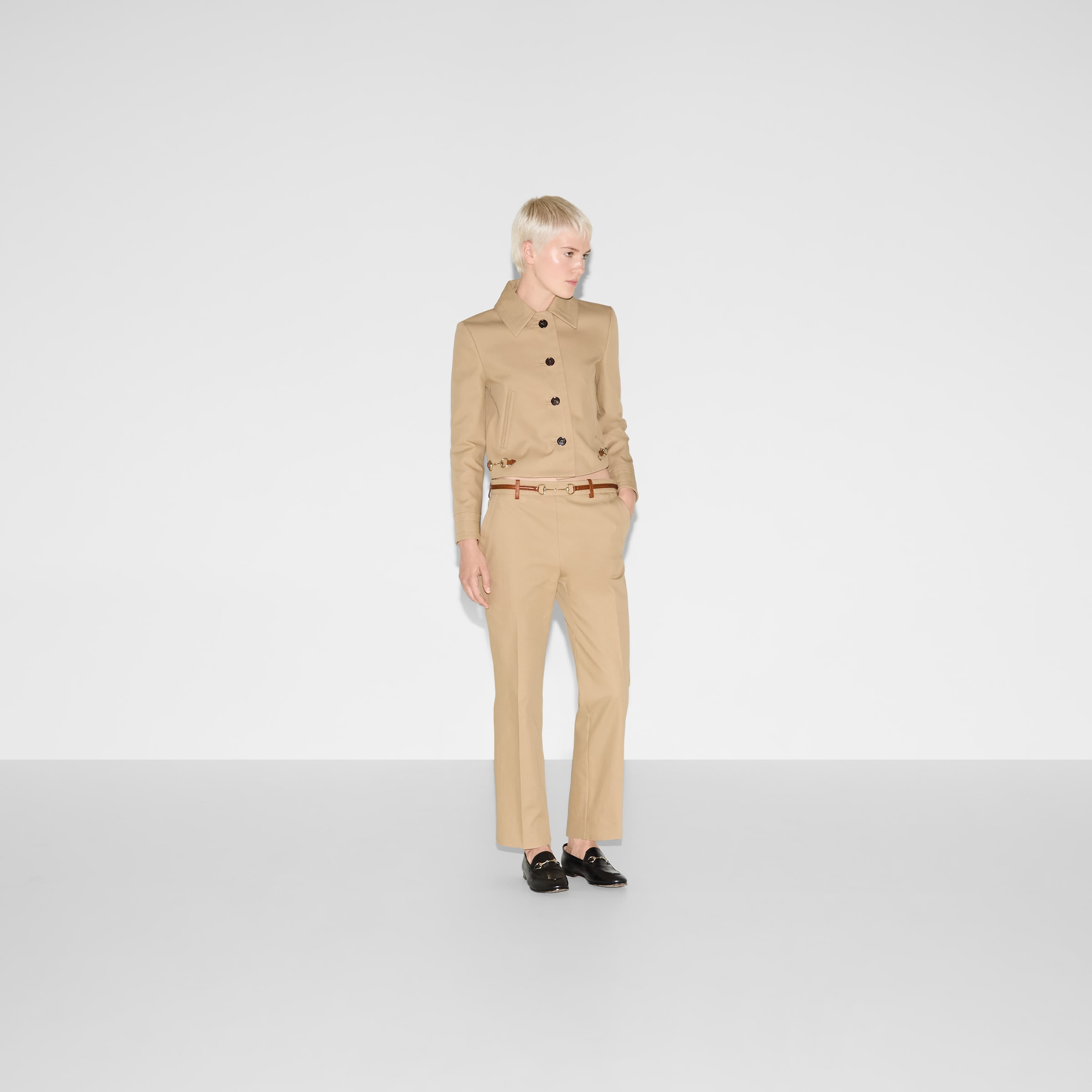 Cotton drill pants with Horsebit - 2