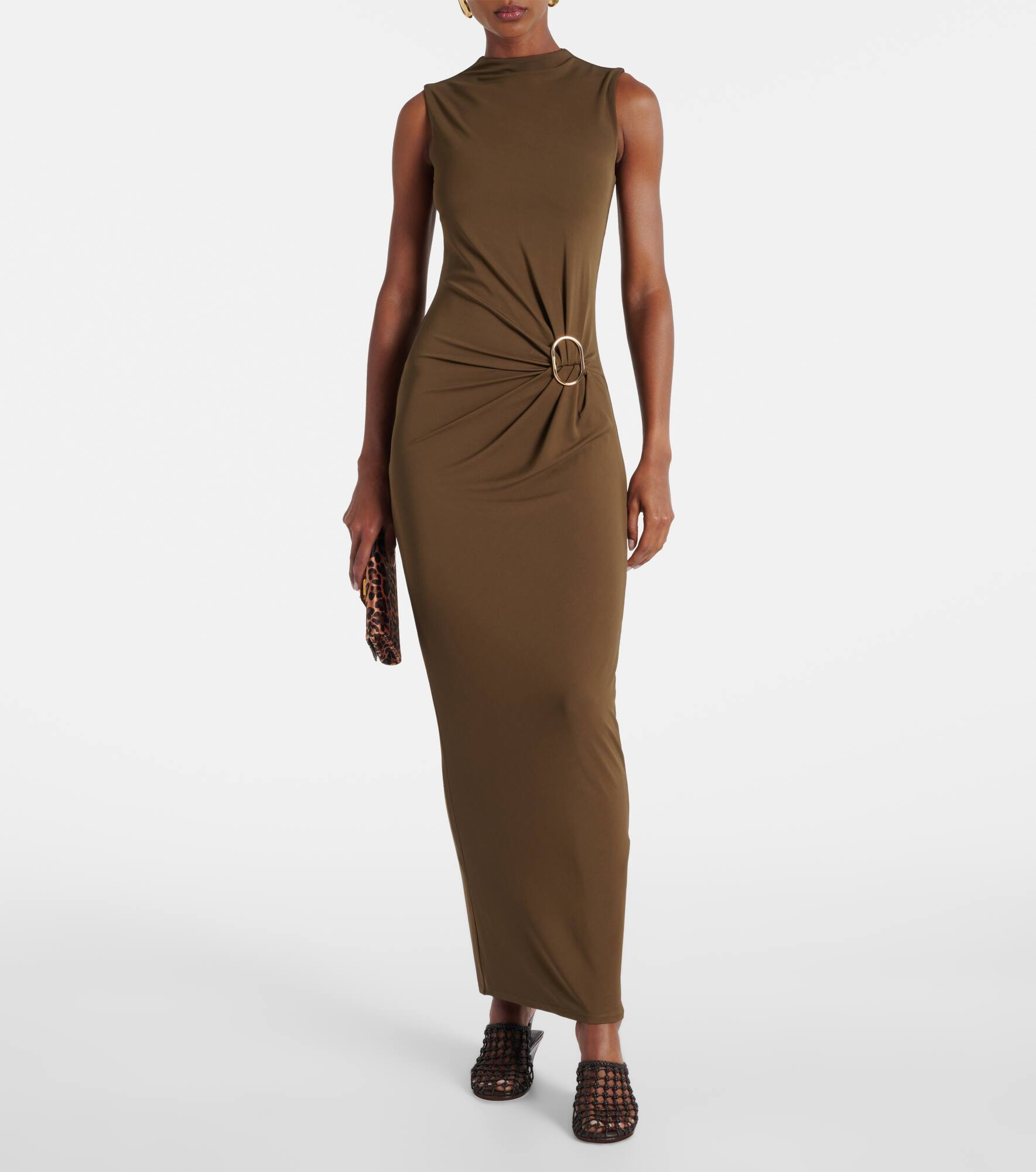 Gathered jersey maxi dress - 2