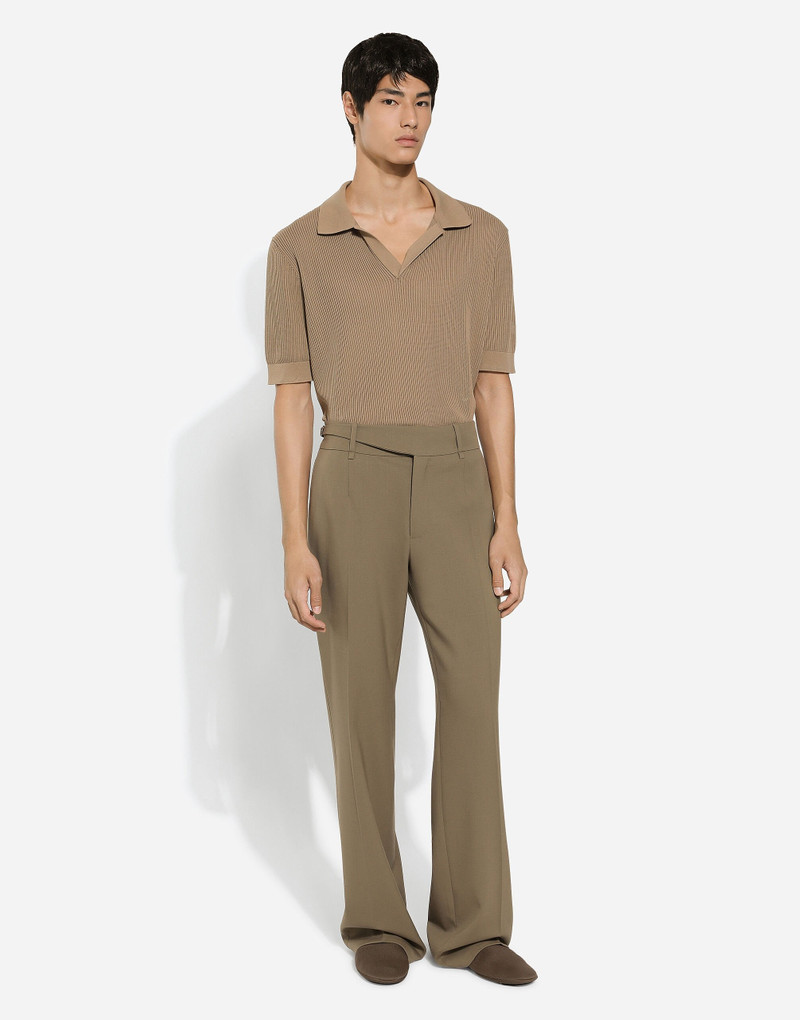 Dolce & Gabbana Cotton openwork V-neck polo shirt outlook
