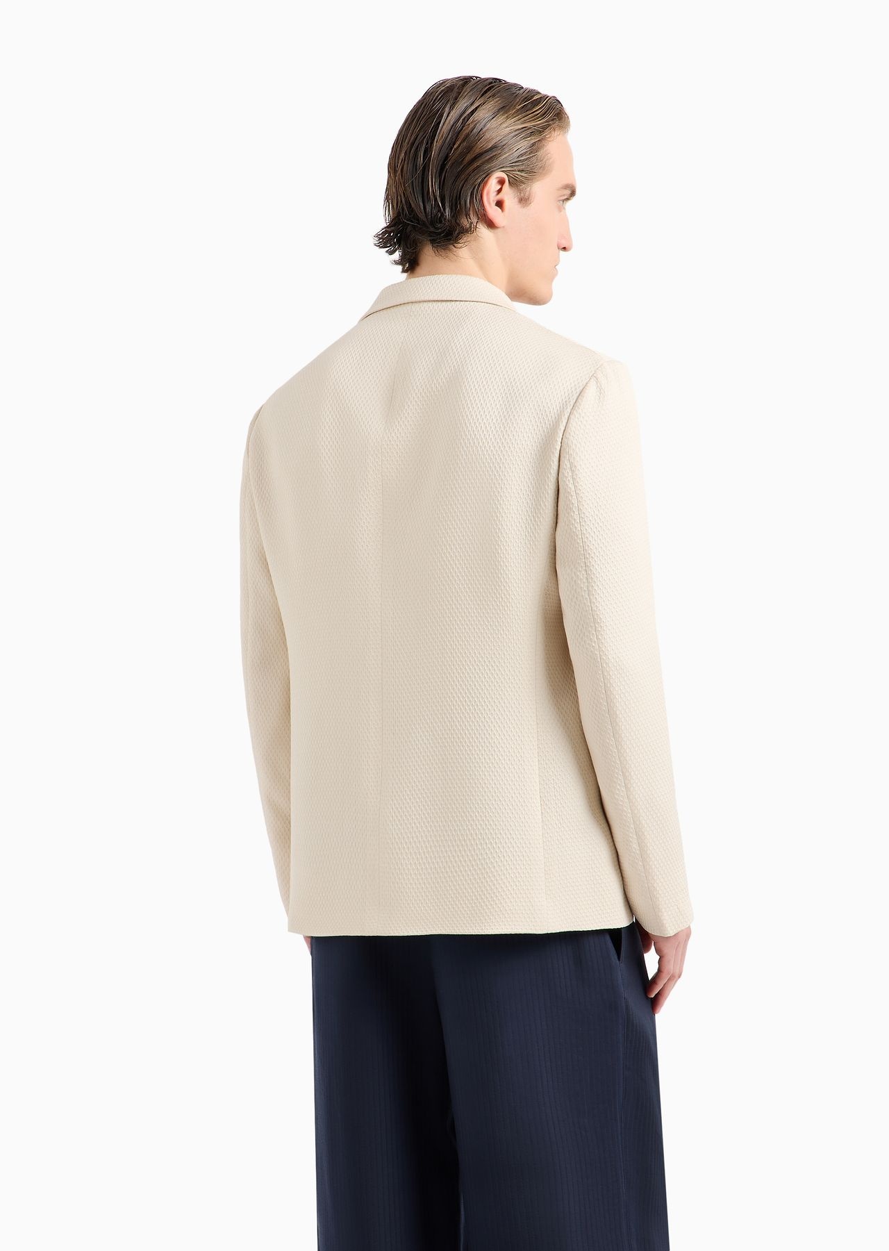 Single-breasted jacket in a quilted silk blend - 3