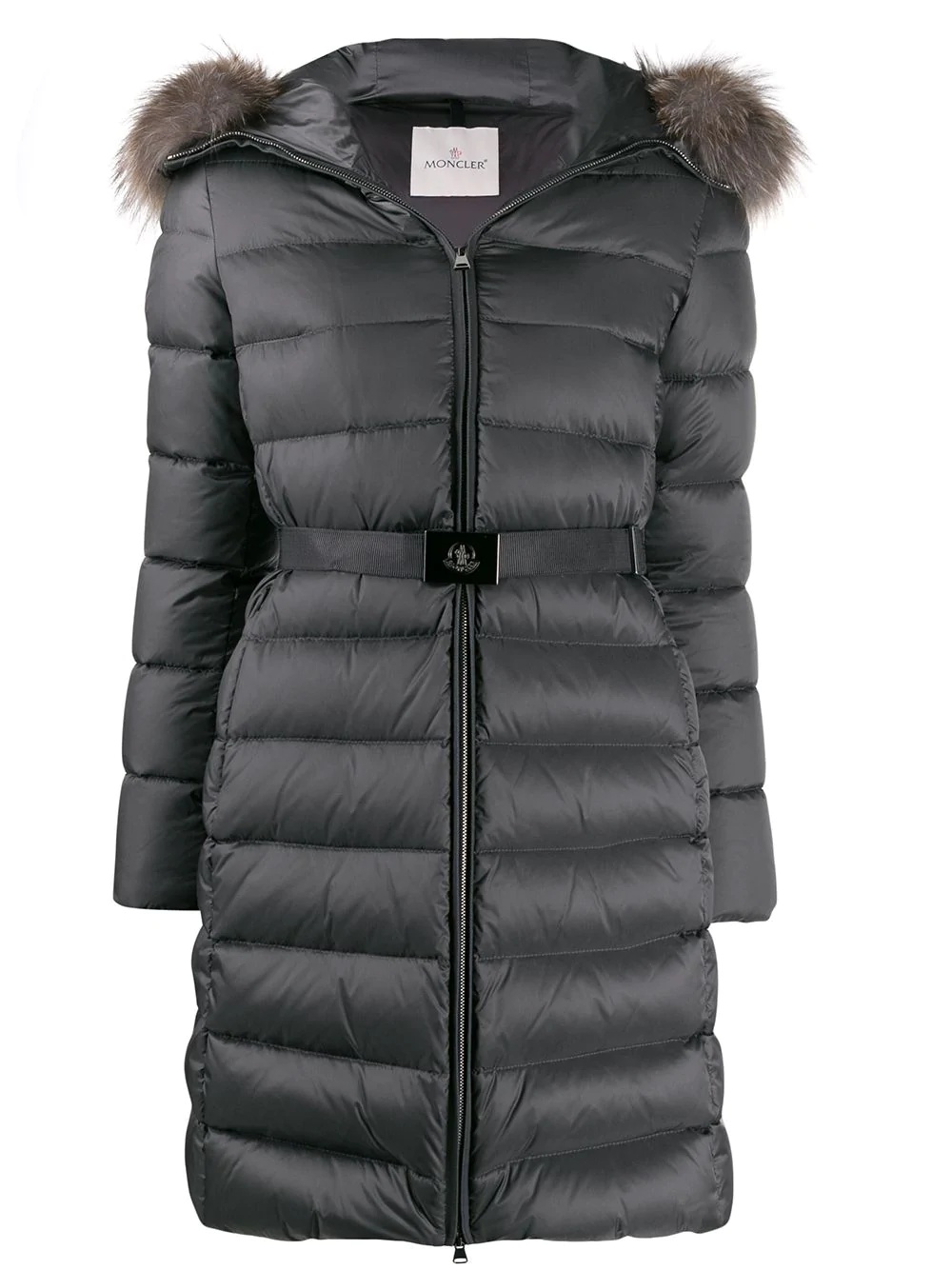 belted padded coat - 1