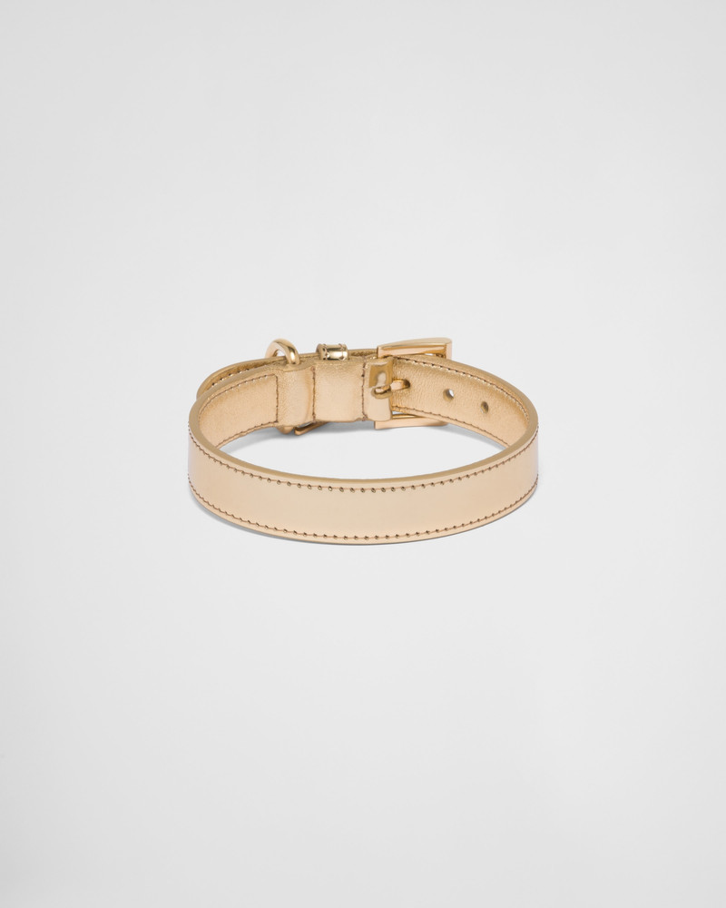 Brushed leather pet collar 1