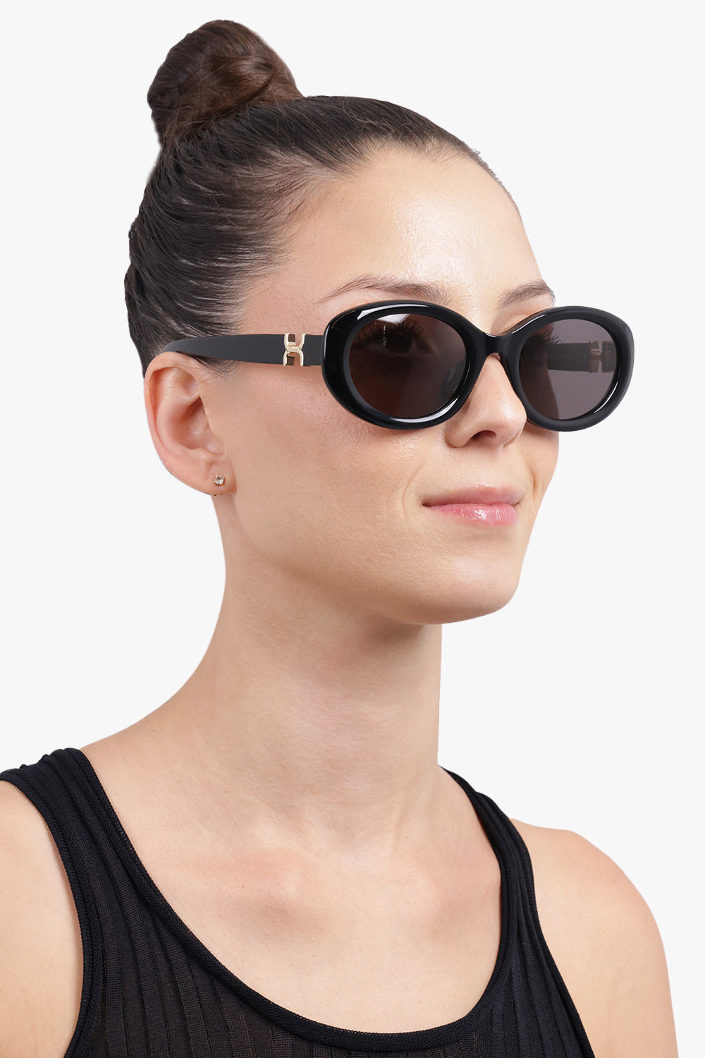 CH0323SK OVAL SUNGLASSES | BLACK - 5