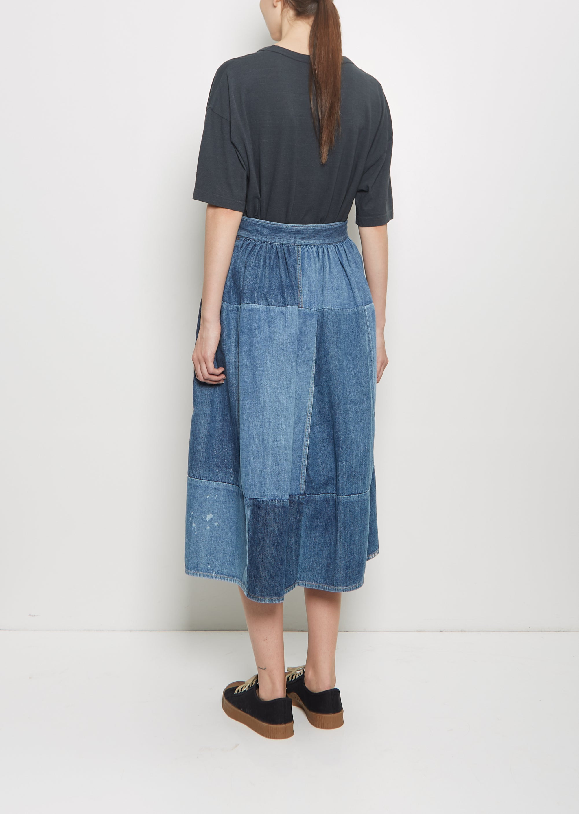 Denim Elevation Patchwork Skirt - 3