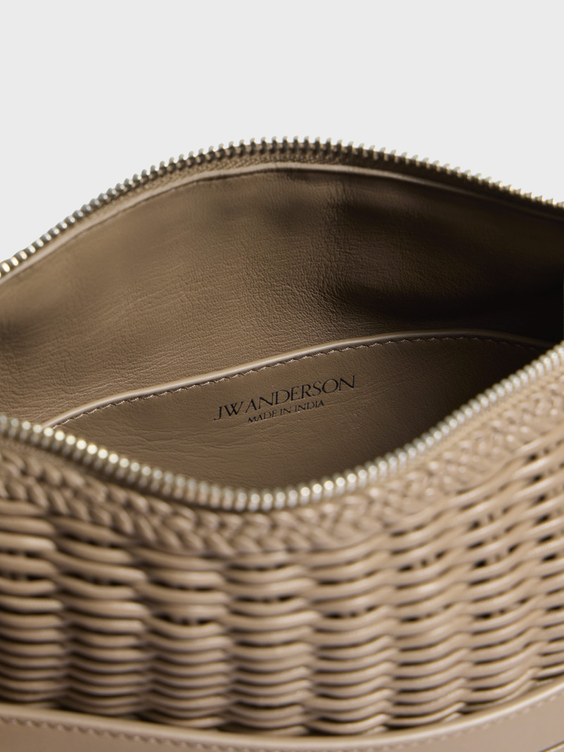 JW Anderson LOAFER BAG IN TAUPE WOVEN LEATHER outlook