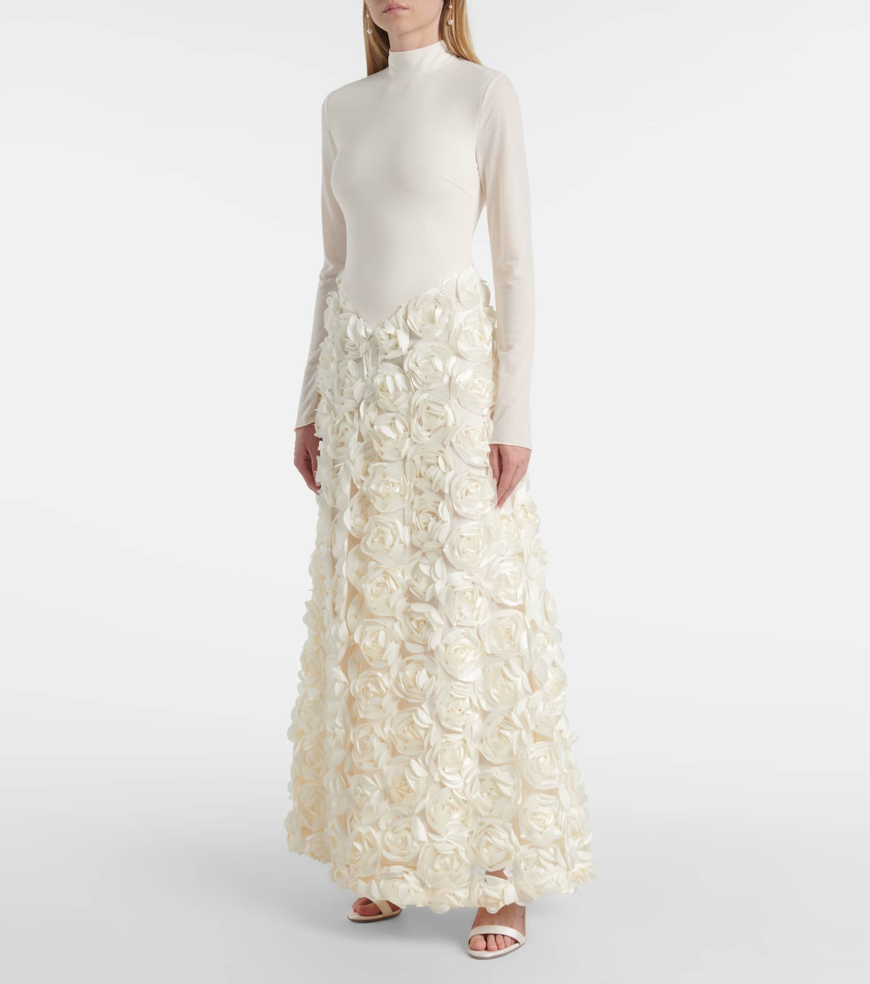 Floral-appliqué gown - 2