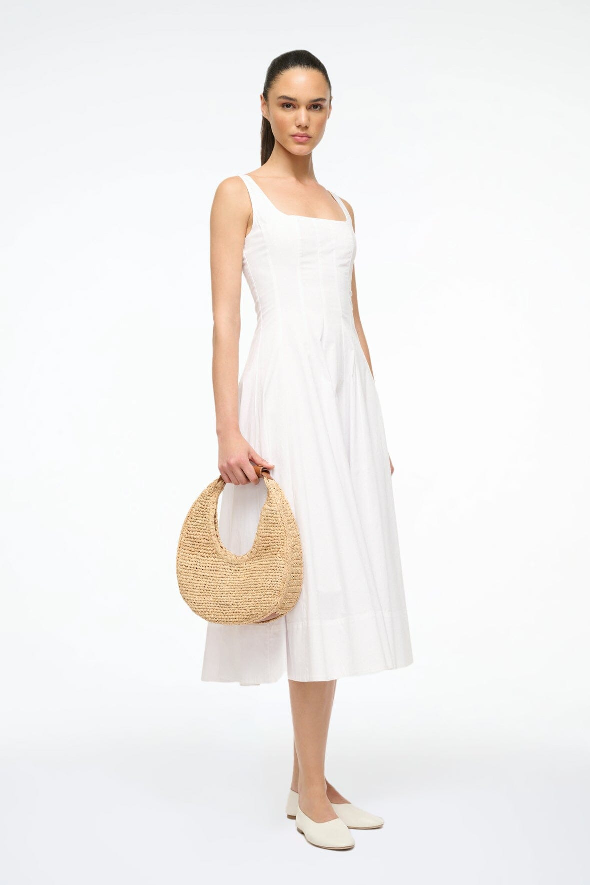 STAUD MOON RAFFIA BAG NATURAL TAN - 4