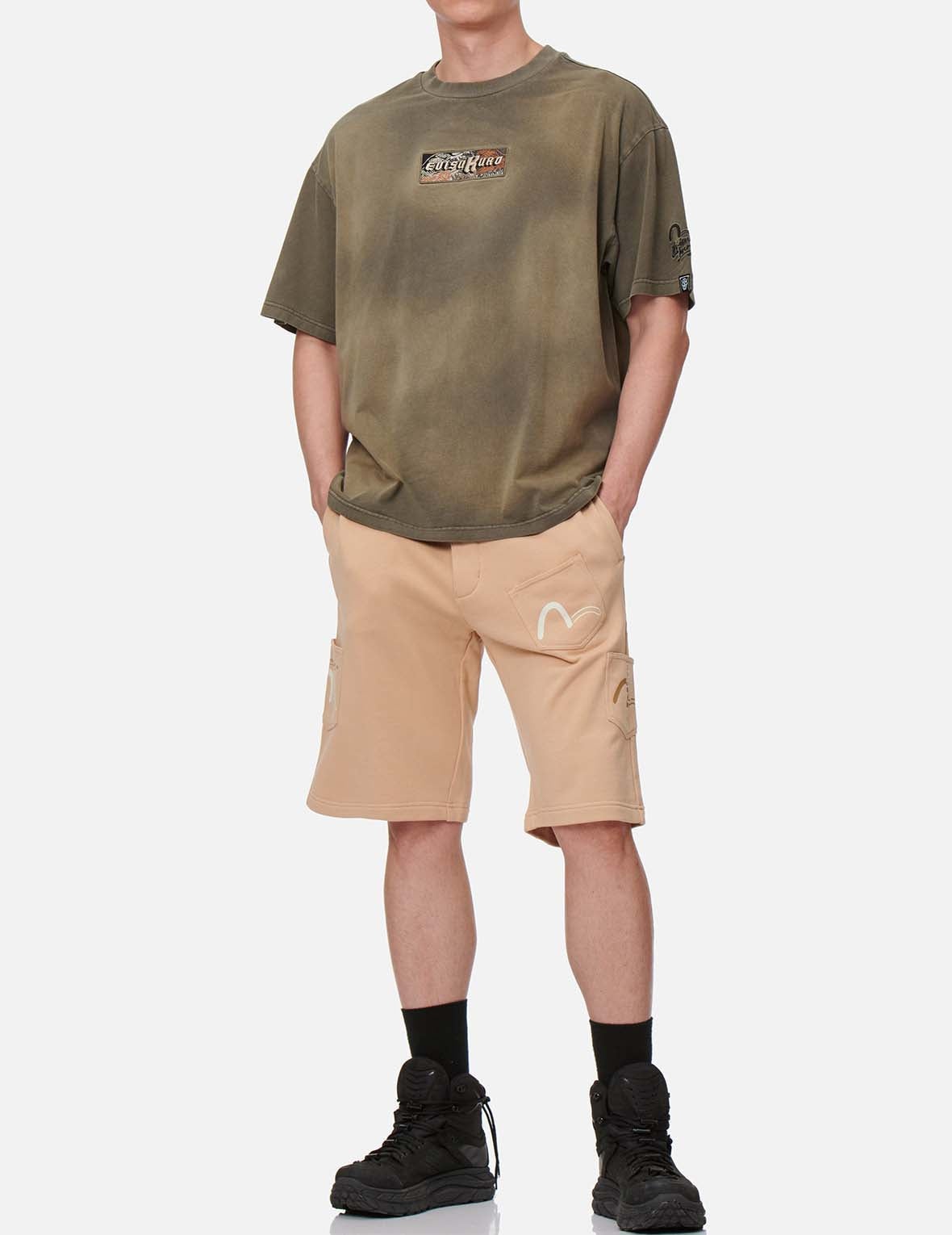 Seagull Print Pocket Sweat Shorts - 5