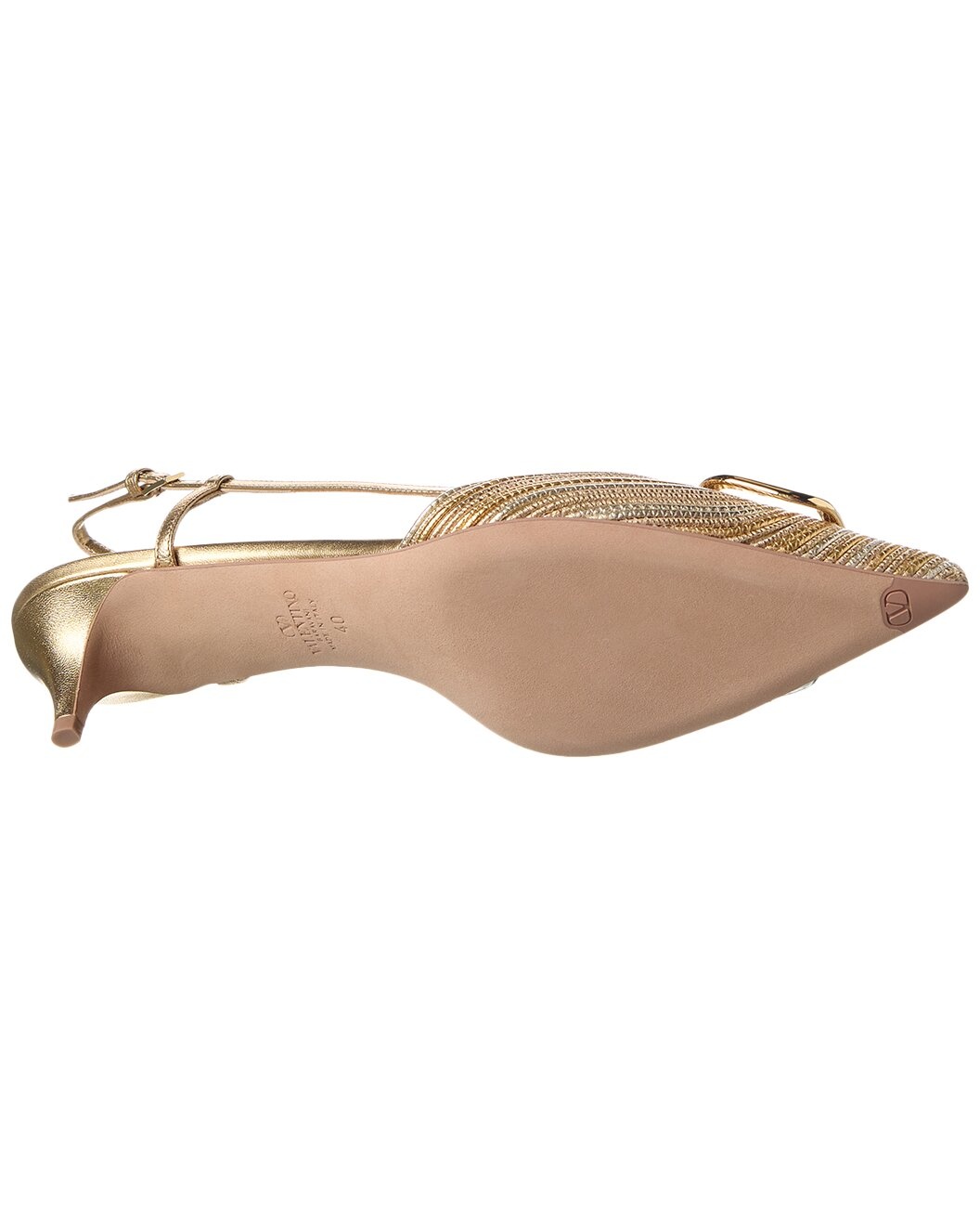 Valentino VLogo Signature 40 Leather Slingback Pump - 4