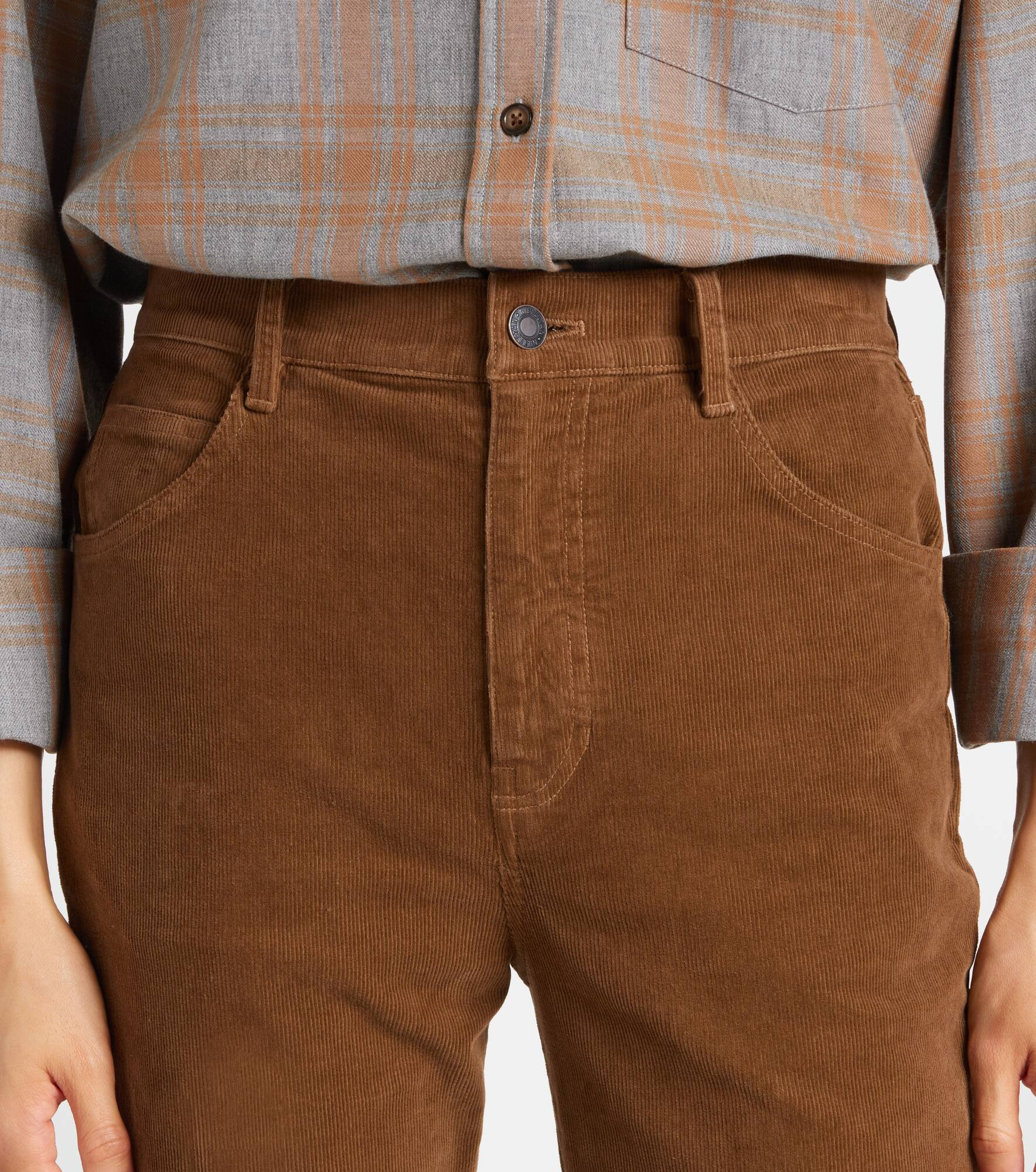 Joan high-rise cotton-blend corduroy flared pants - 4