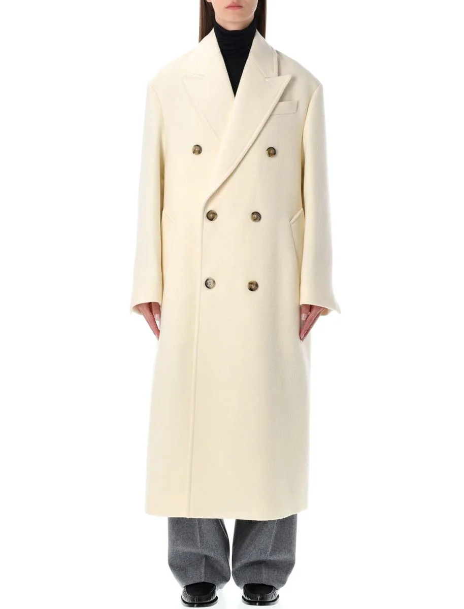 AMI Paris Wool Double-Breasted Long Coat - 1