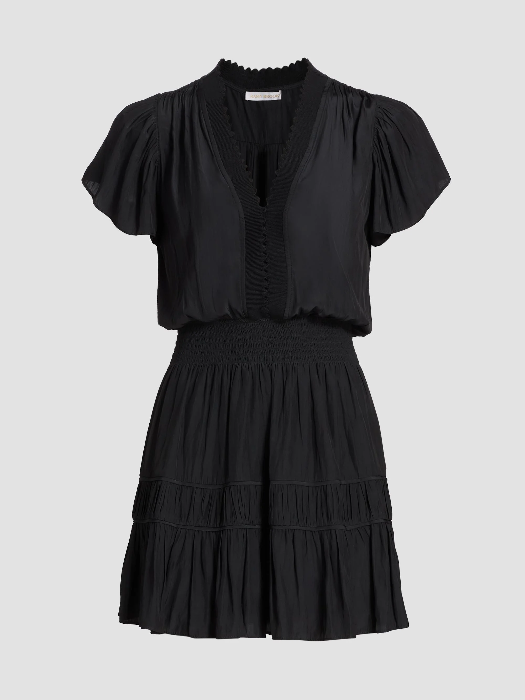 Women's Irene Tiered Mini Dress - Black - 1