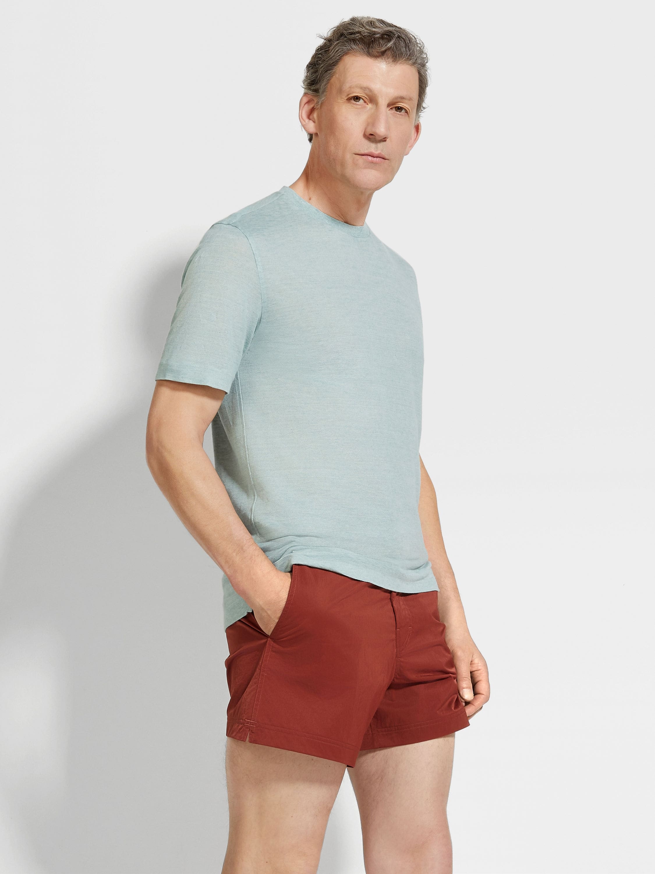 LIGHT BLUE OASI LINO T-SHIRT - 3