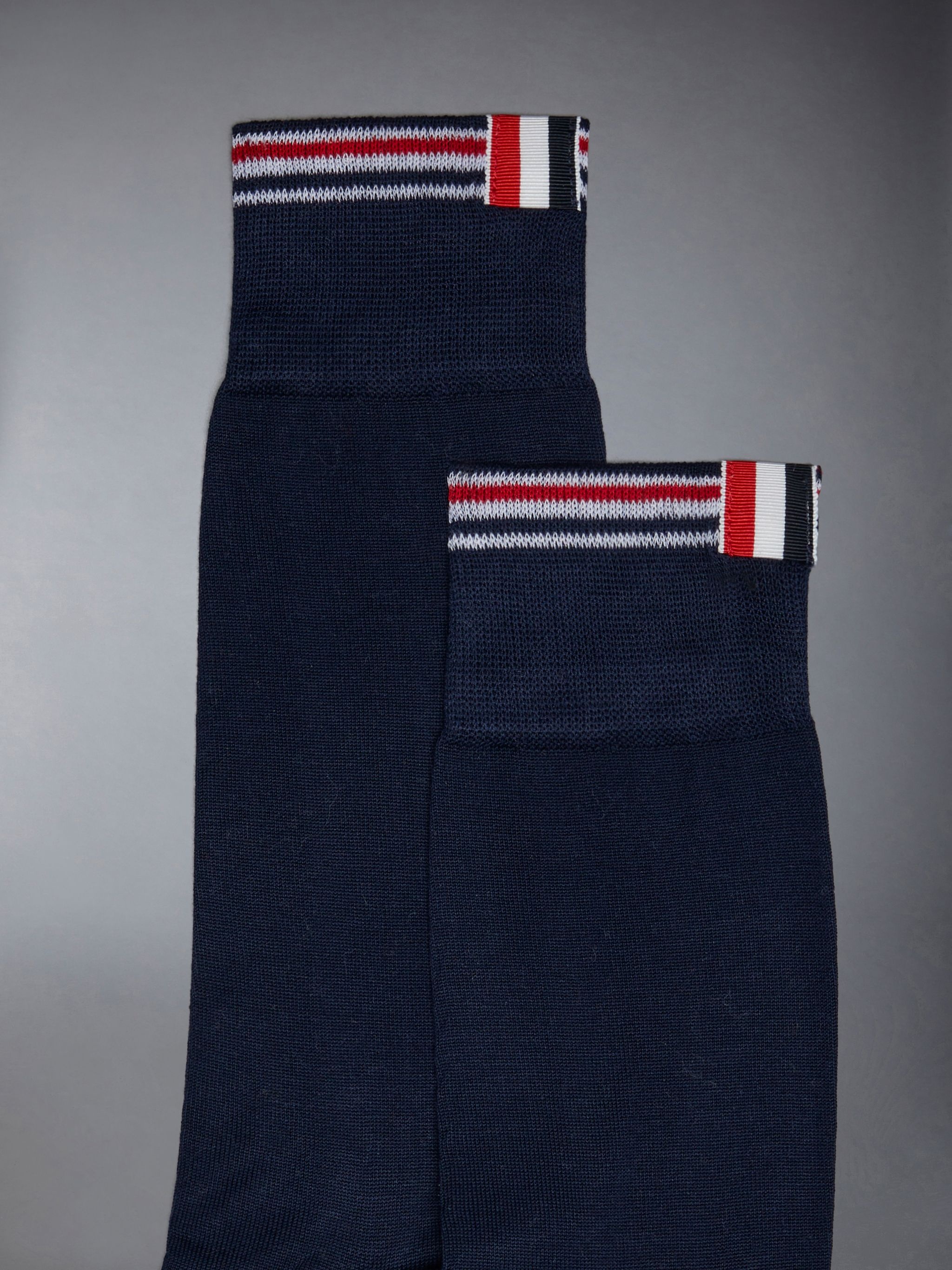 Cotton Jersey Tipping Stripe Mid Calf Socks - 2